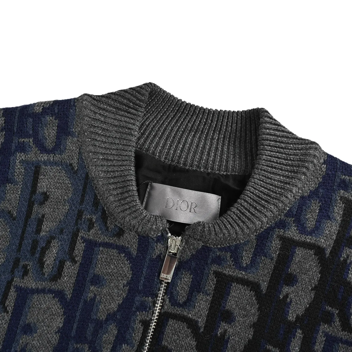 Dior/Dior presbyopic gradient all-over jacquard round neck zipper cardigan jacket