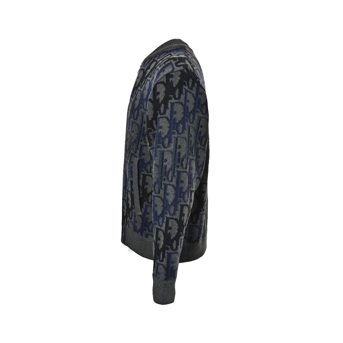 Dior/Dior presbyopic gradient all-over jacquard round neck zipper cardigan jacket