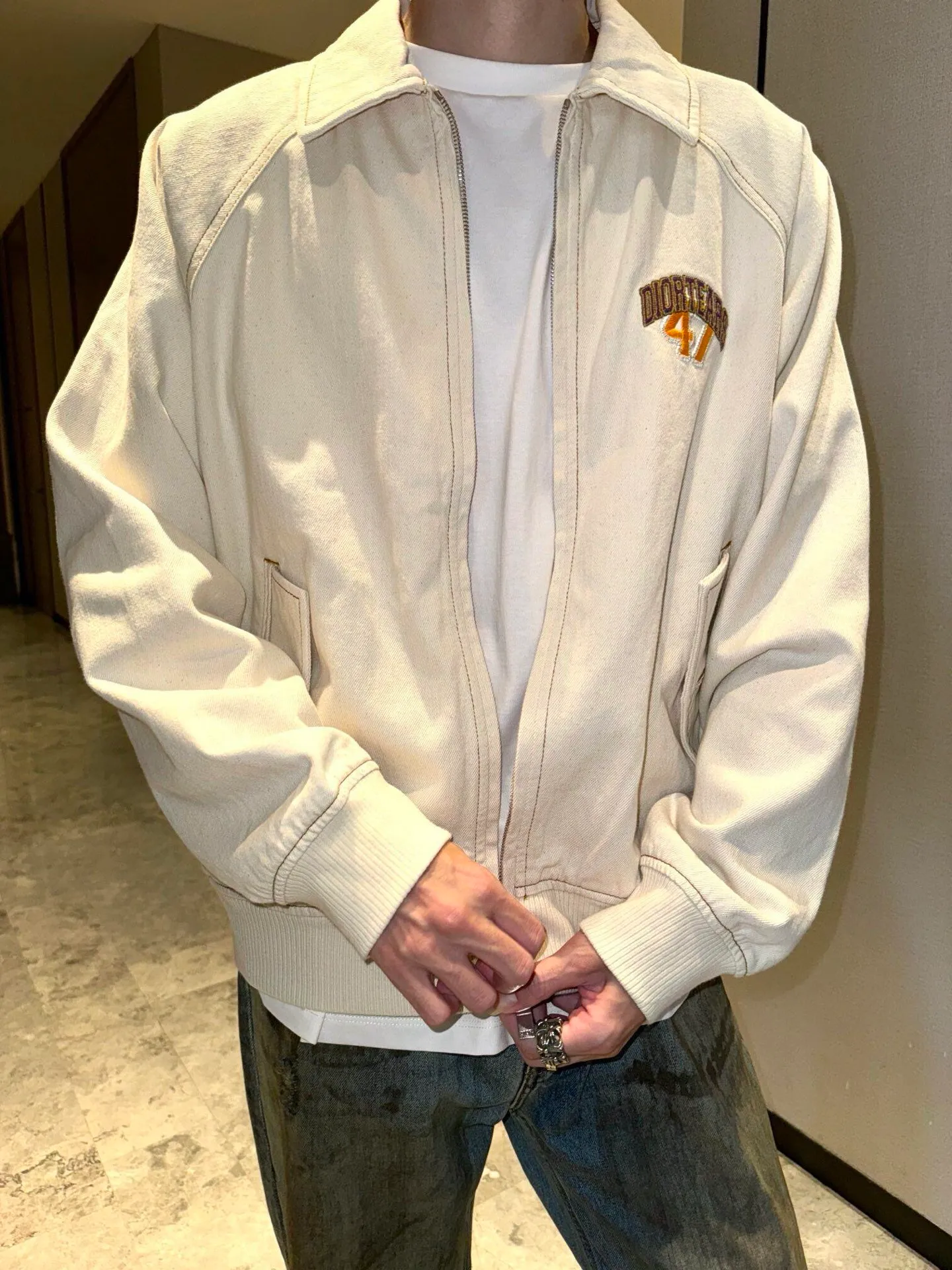Dior/Dior 47 Letter Embroidered Baseball Jacket Jacket