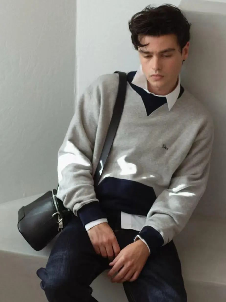 Dior/Dior embroidered logo stitching crewneck sweatshirt