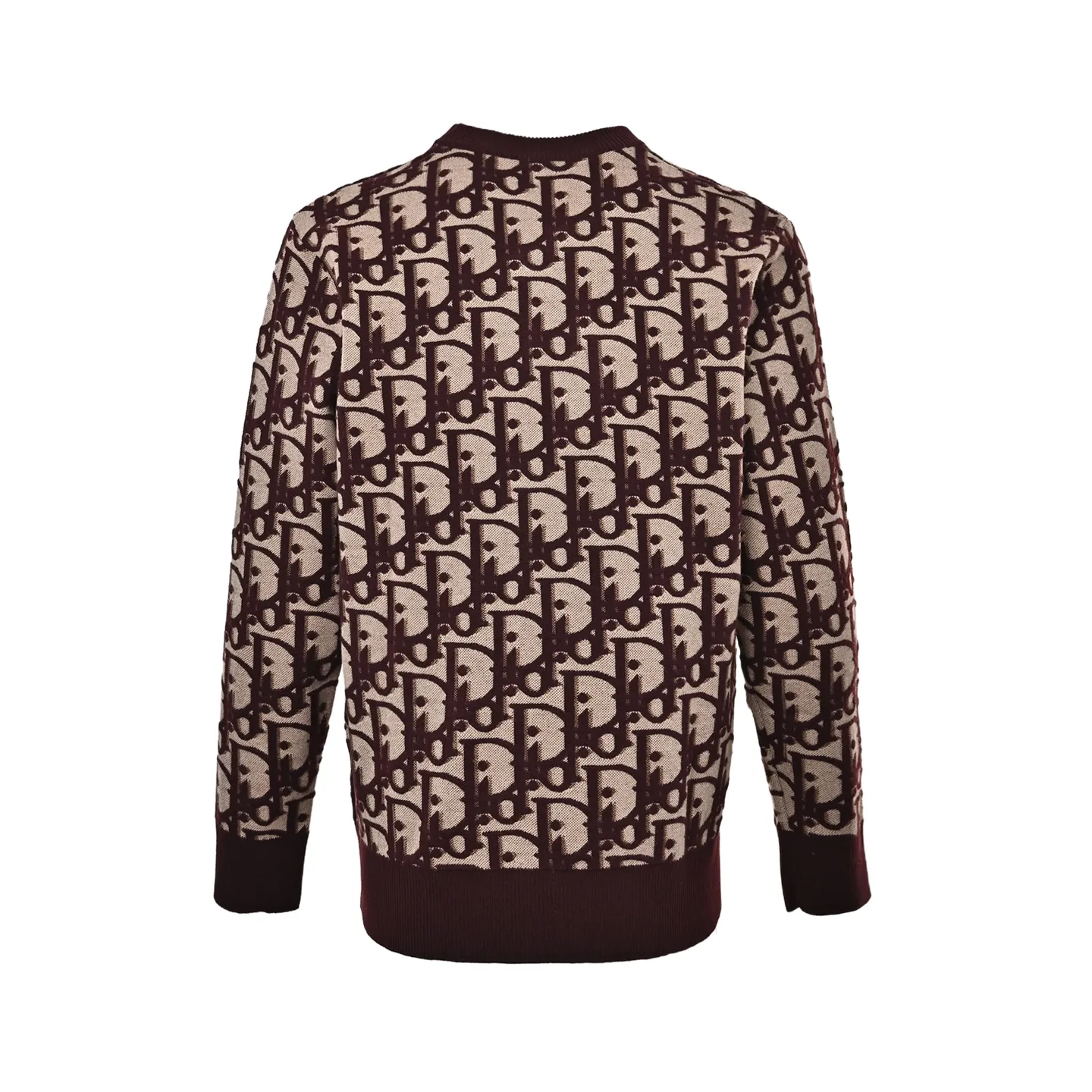 Dior/Dior Full Print Cotton Wool Blend Jacquard Knit Sweater
