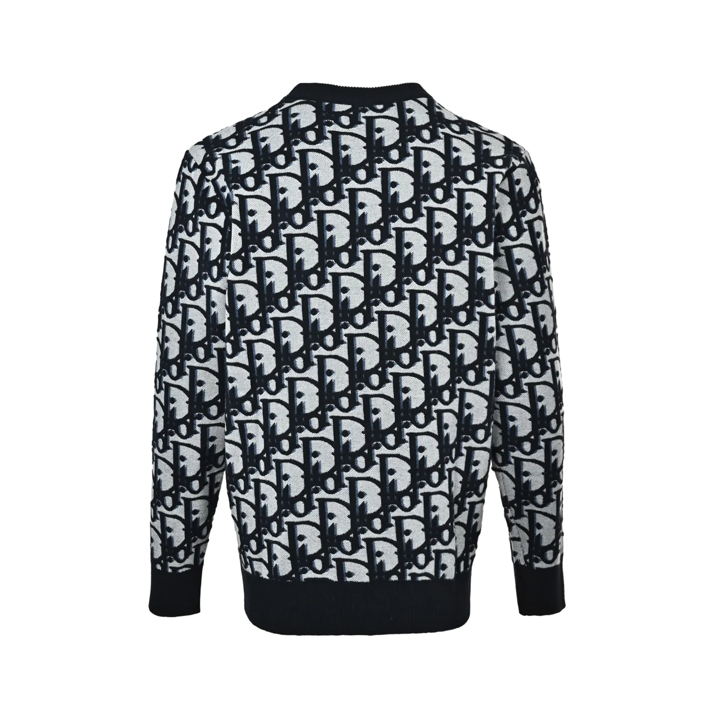 Dior/Dior Full Print Cotton Wool Blend Jacquard Knit Sweater