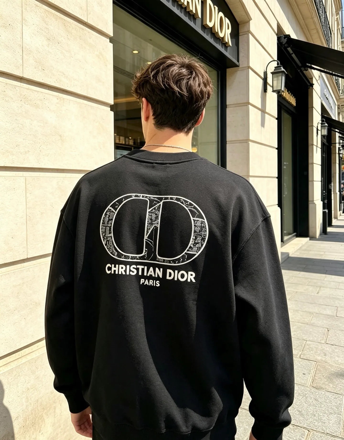Dior/Dior Patches CD Embroidered Round Neck Sweatshirt