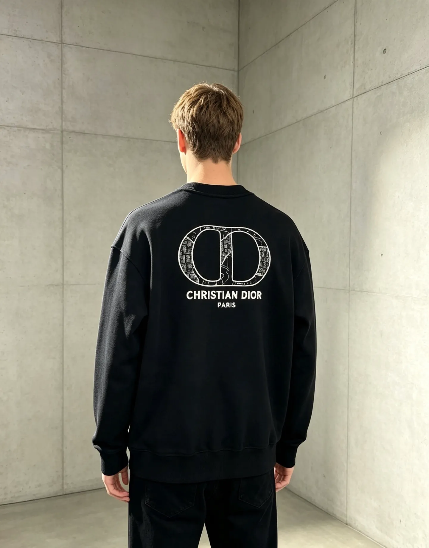 Dior/Dior Patches CD Embroidered Round Neck Sweatshirt