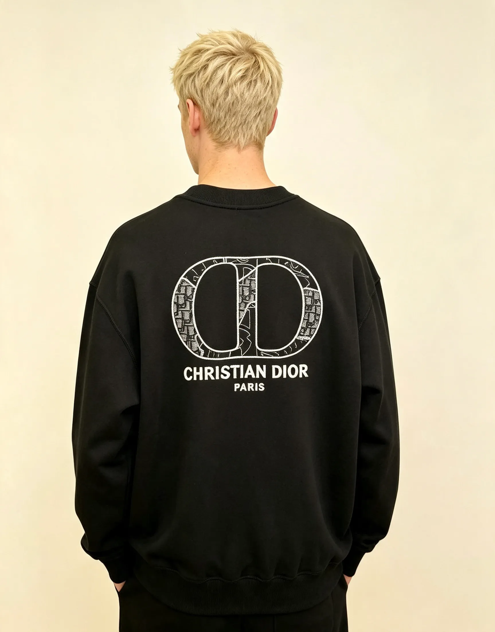 Dior/Dior Patches CD Embroidered Round Neck Sweatshirt