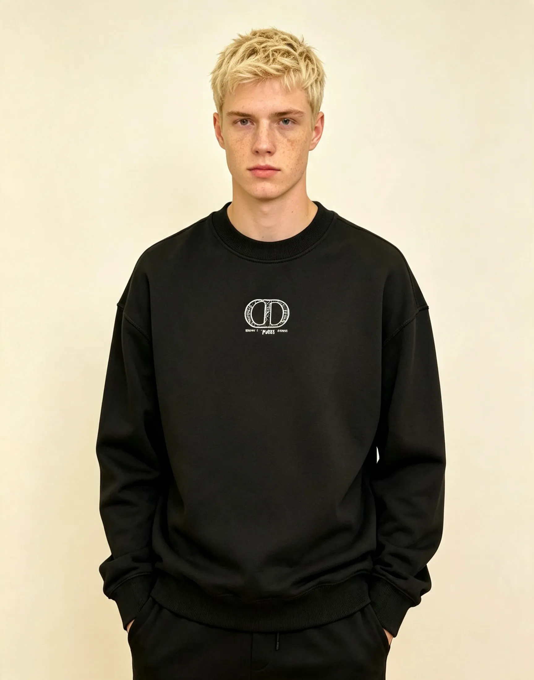 Dior/Dior Patches CD Embroidered Round Neck Sweatshirt