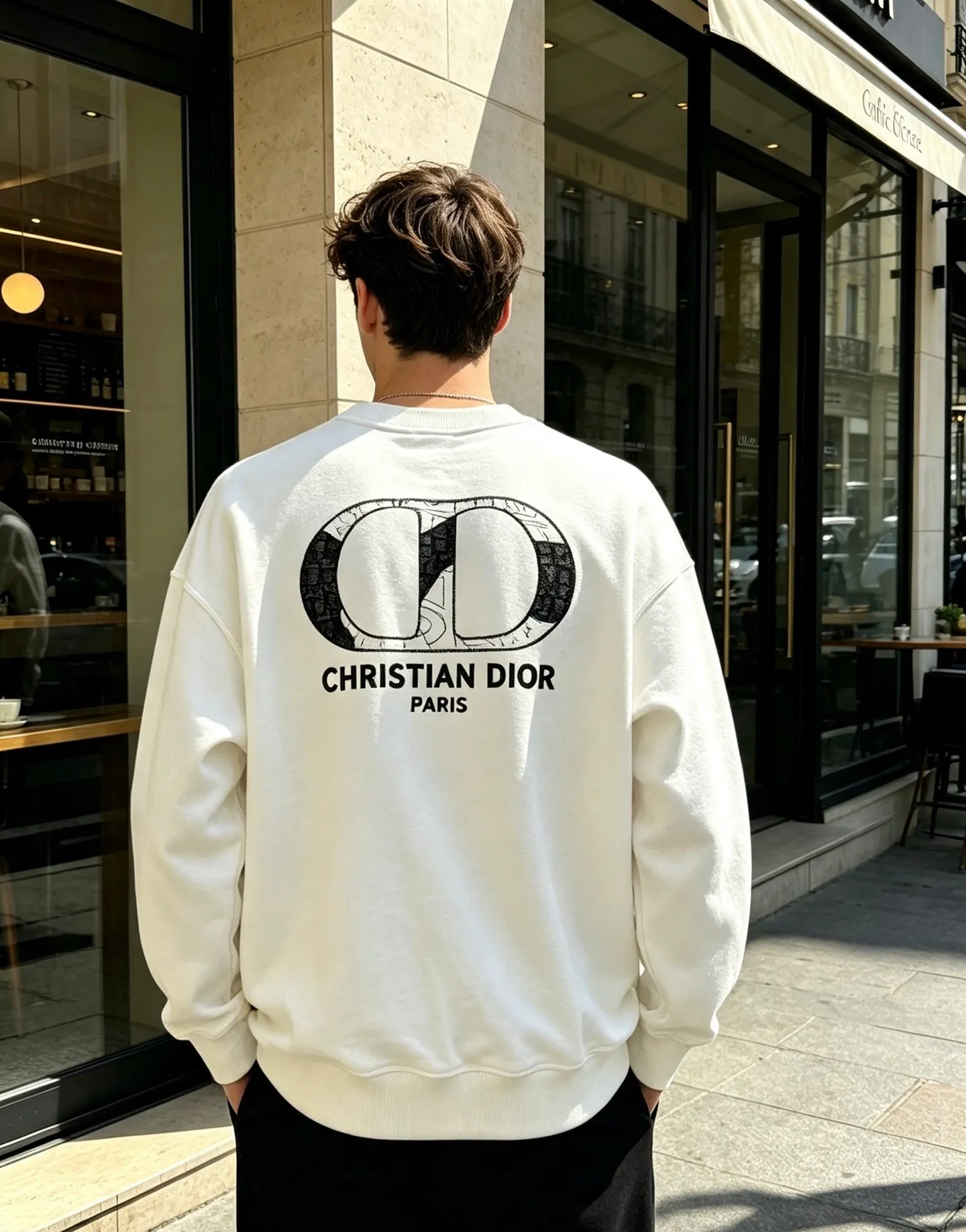 Dior/Dior Patches CD Embroidered Round Neck Sweatshirt