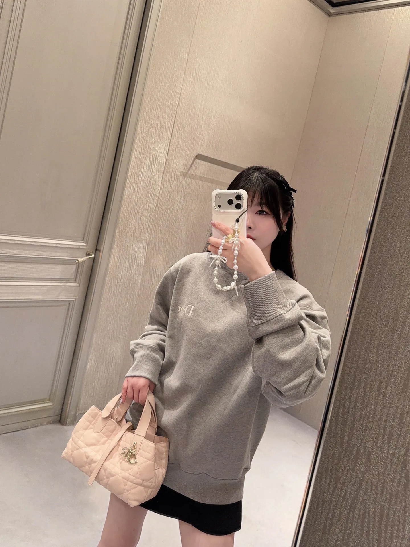 Dior chest embroidered logo crewneck sweatshirt