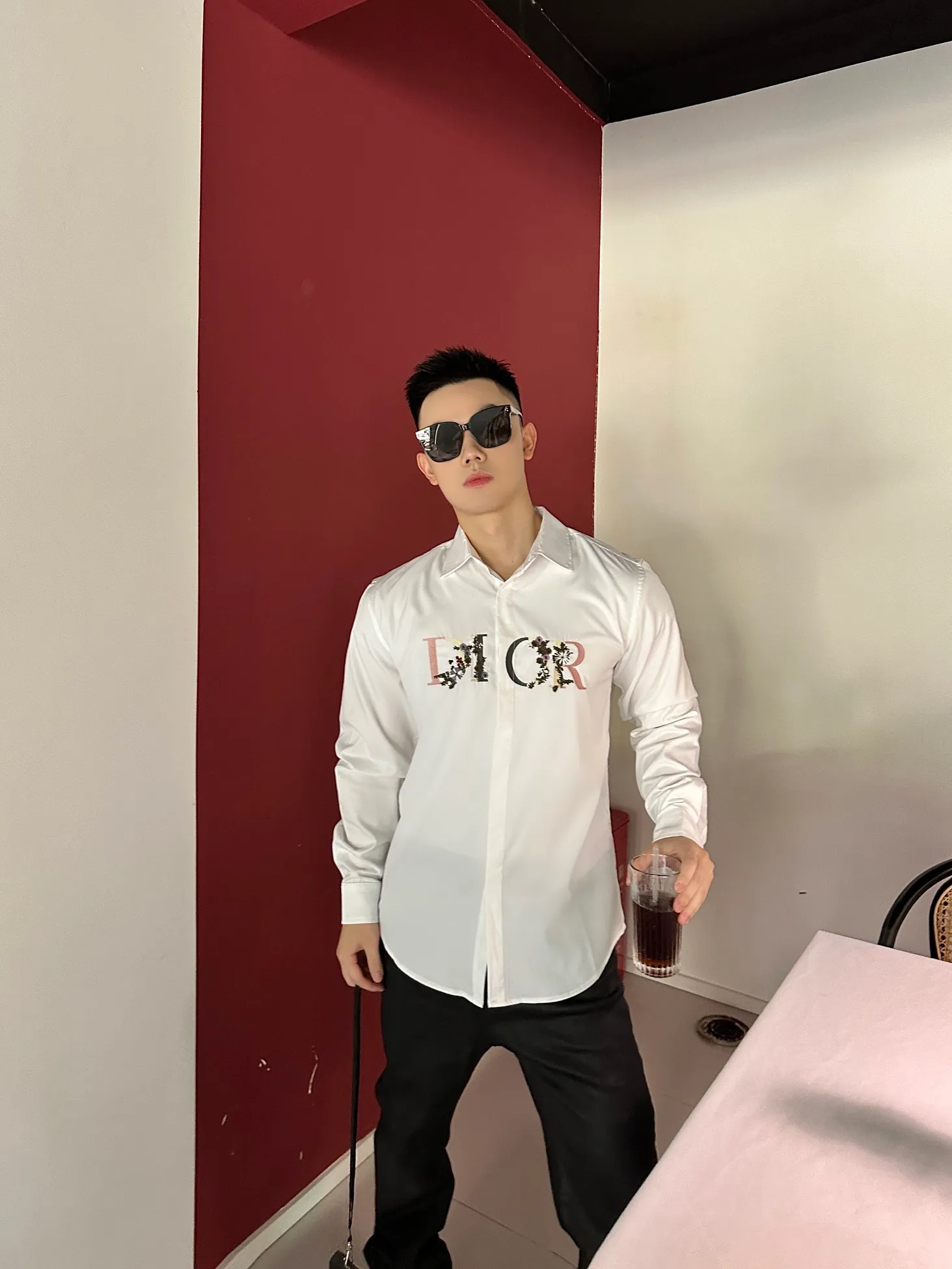 Dior/Dior Gradient Floral Embroidered Shirt