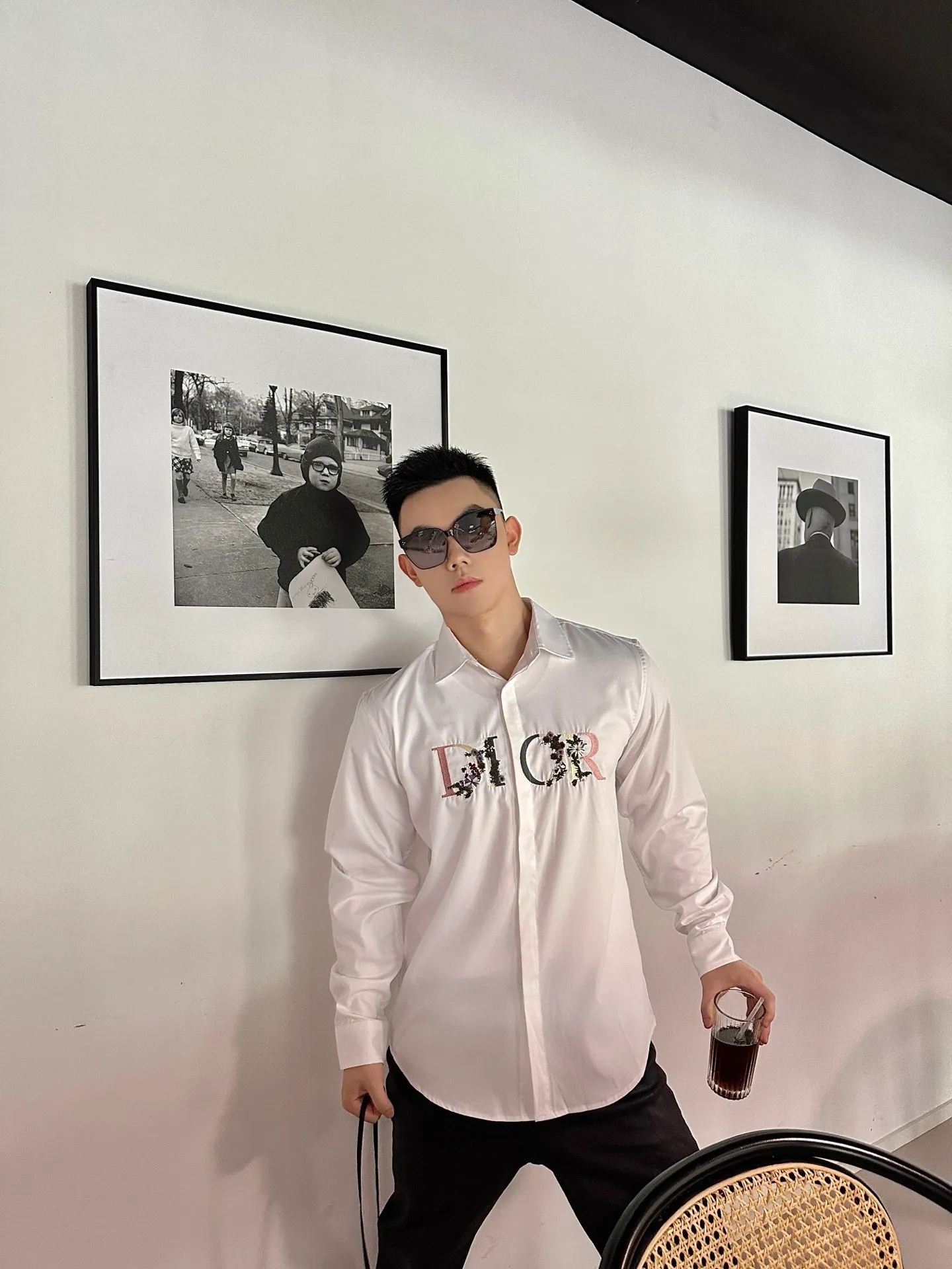 Dior/Dior Gradient Floral Embroidered Shirt