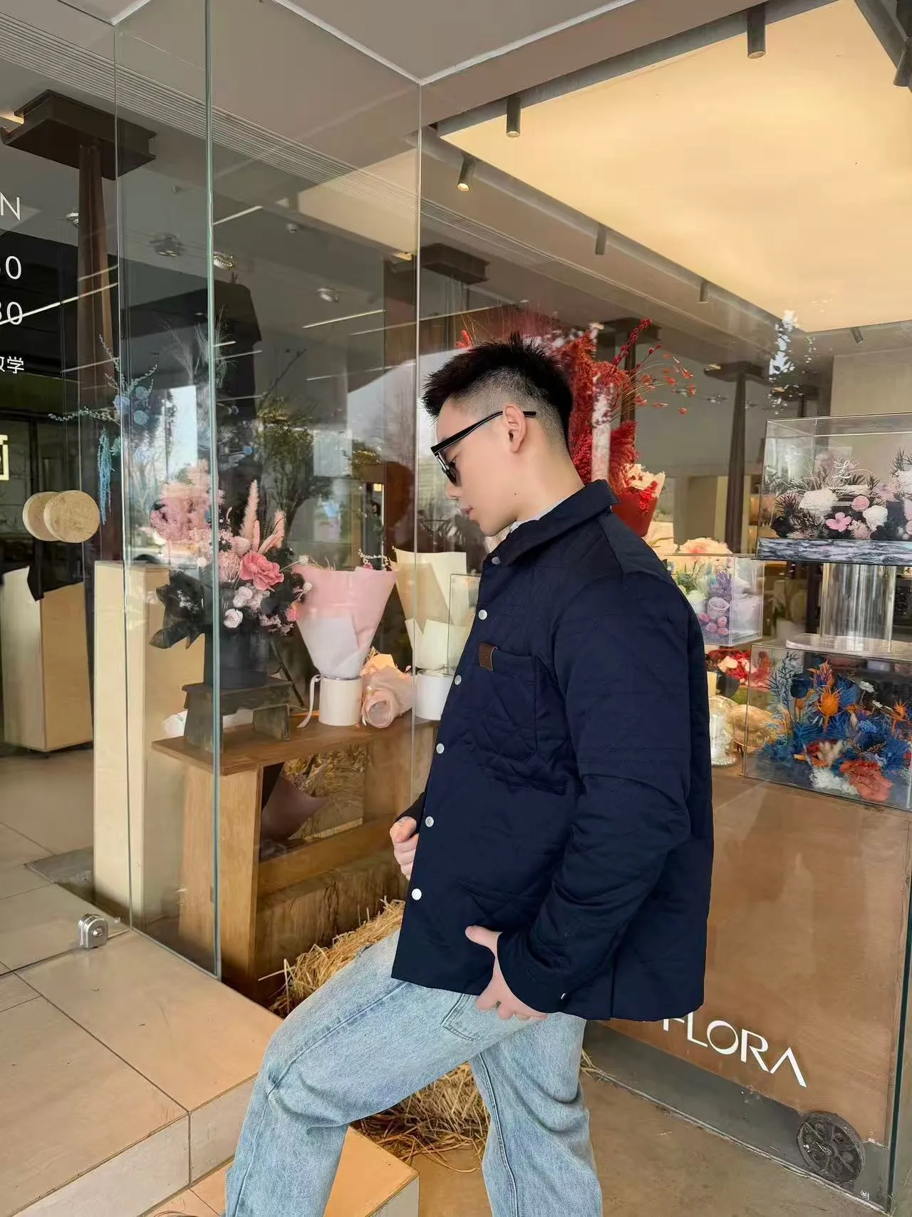 Dior/Dior Vinyl Leather Pocket Cotton Jacket