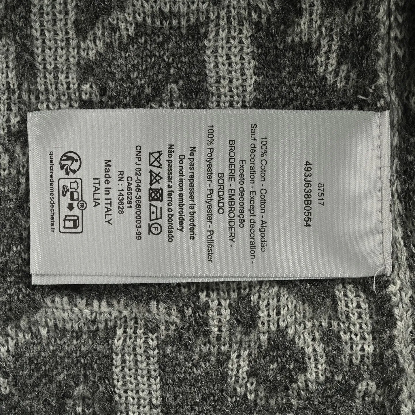 Dior/Dior 25Fw Floral Towel Embroidered Jacquard Zipper Crewneck Sweater