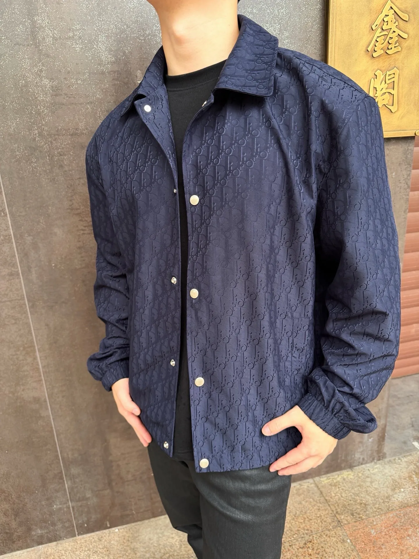 Dior/Dior Oblique old flower all-over printed technical jacquard jacket