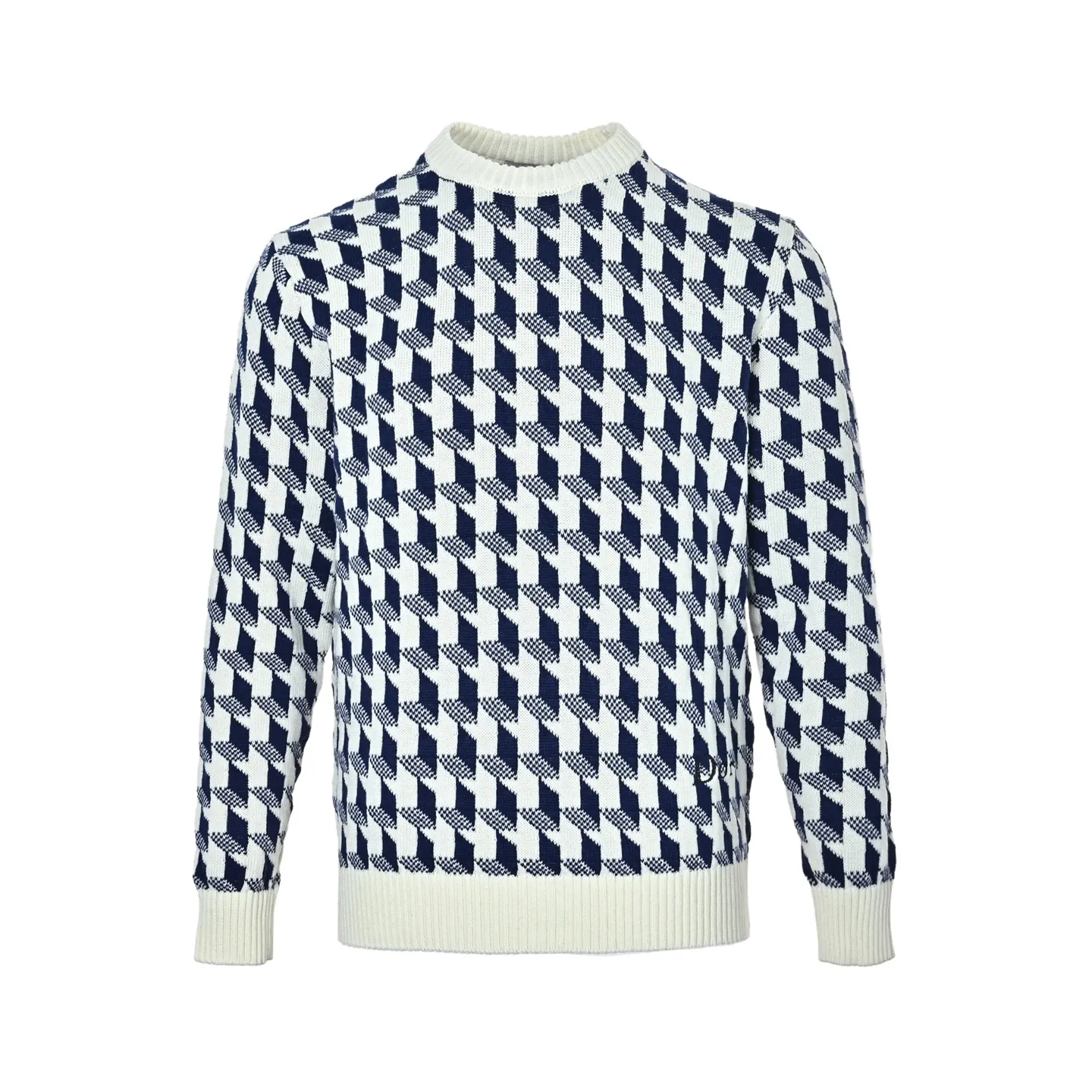 Dior/Dior Houndstooth Jacquard Knit Sweater