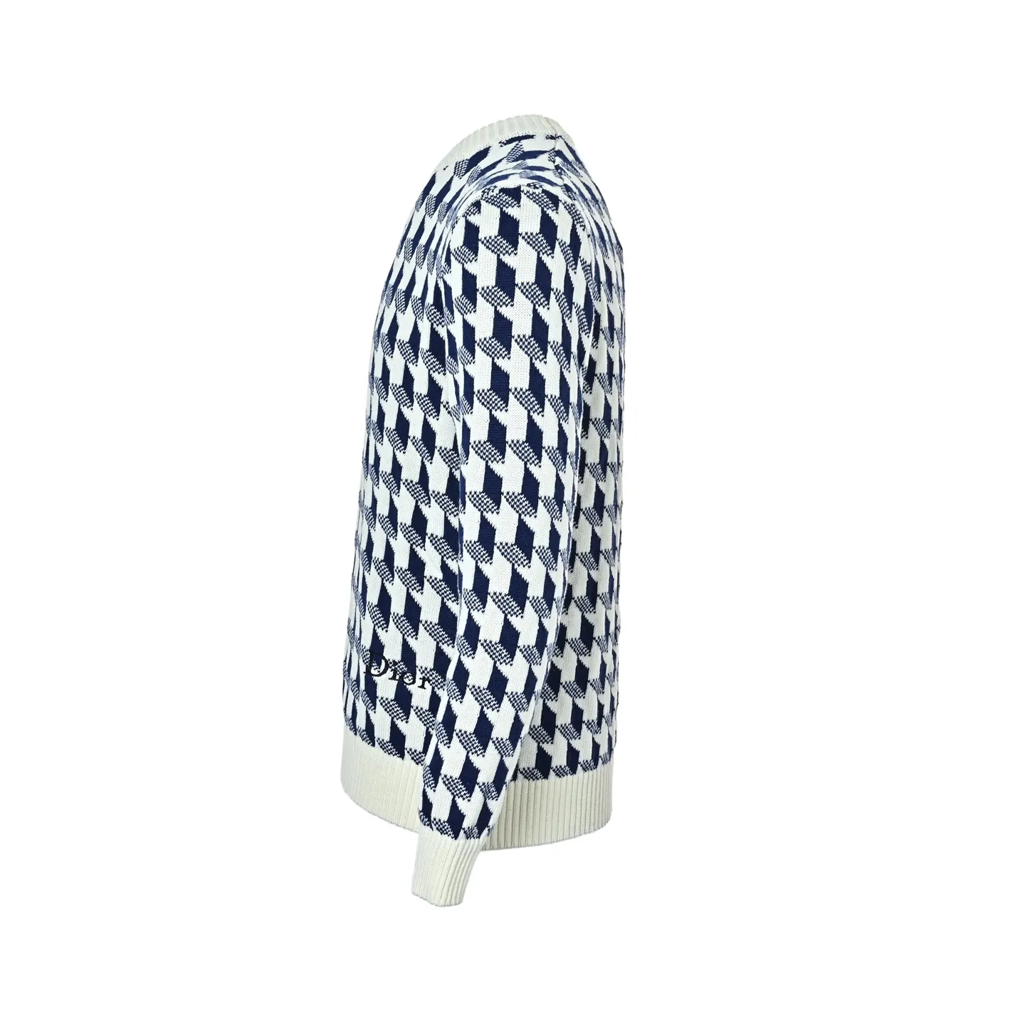 Dior/Dior Houndstooth Jacquard Knit Sweater