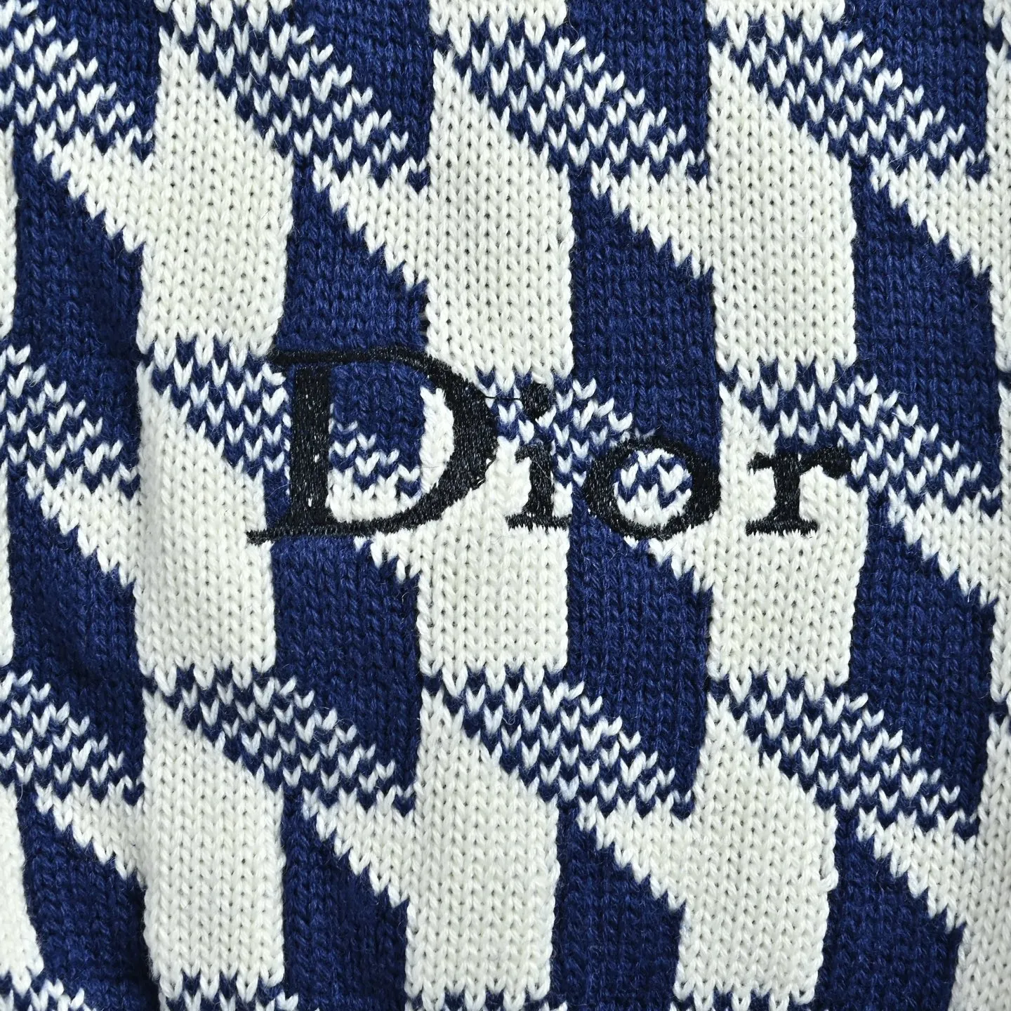 Dior/Dior Houndstooth Jacquard Knit Sweater