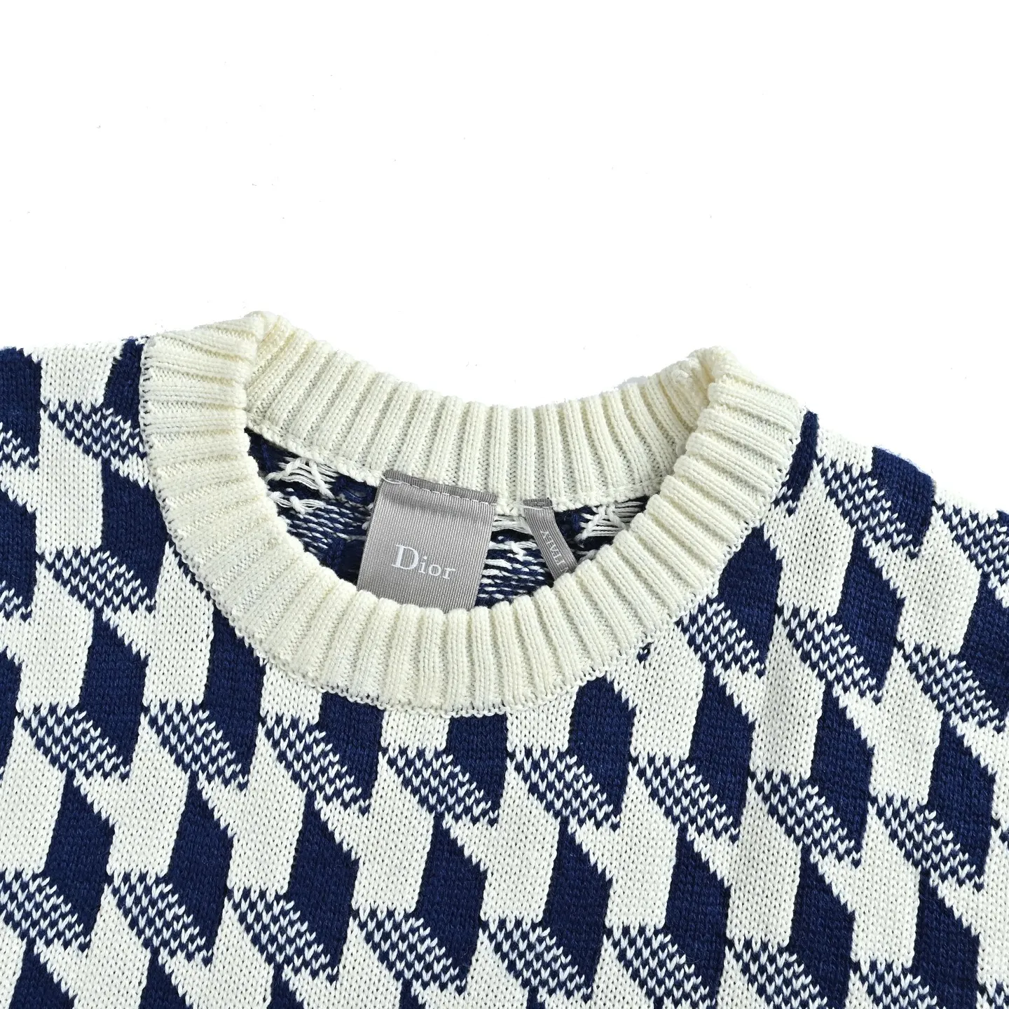 Dior/Dior Houndstooth Jacquard Knit Sweater