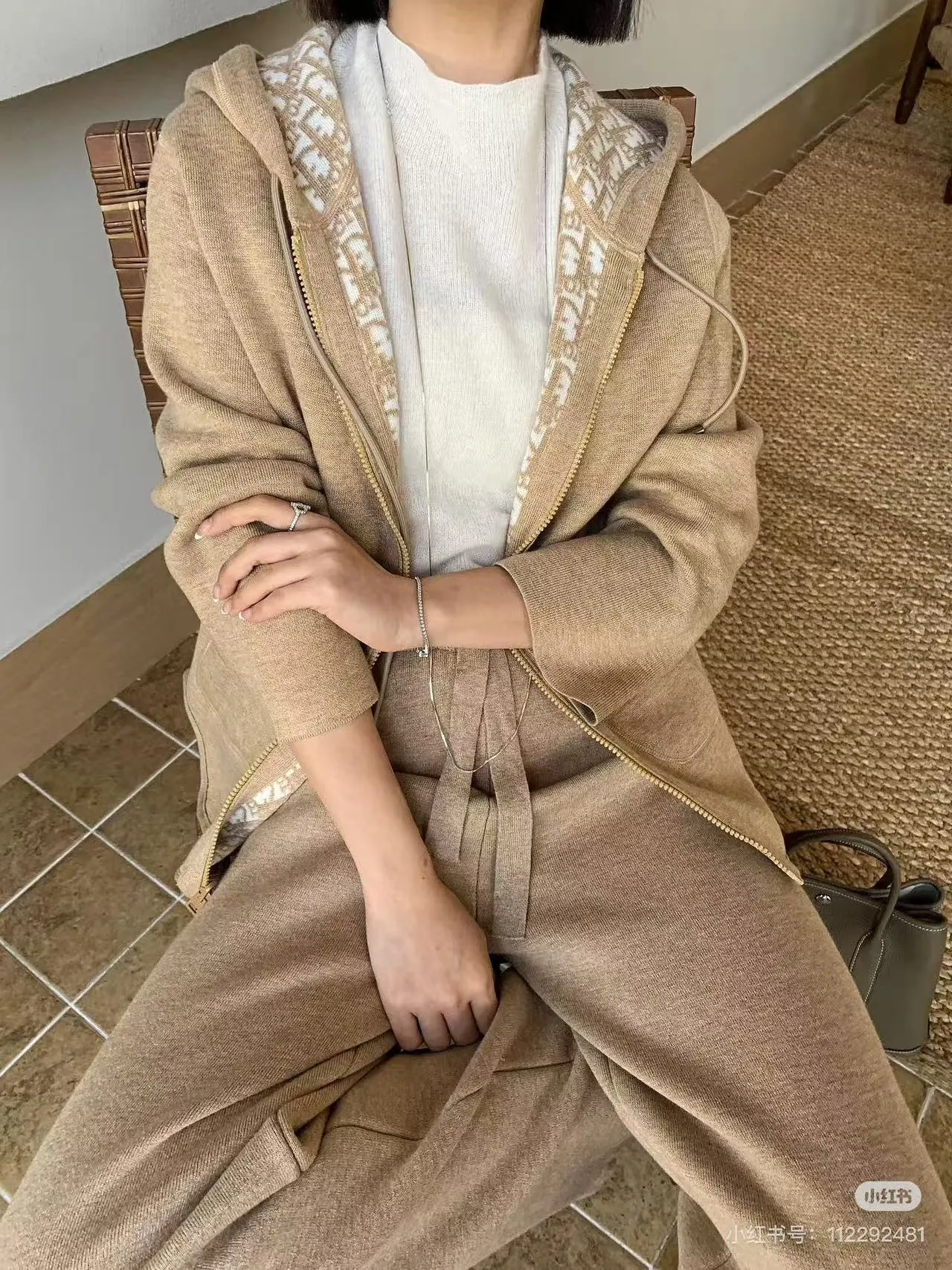 Dior/Dior jacquard jacquard reversible hooded jacket