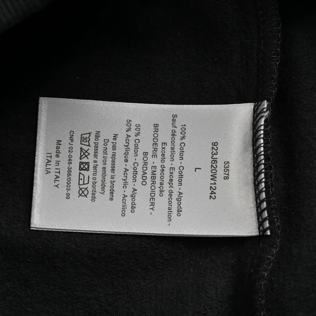 Dior/Dior 22Fw silver embroidered logo crewneck sweatshirt
