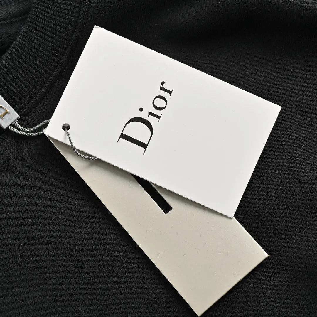 Dior/Dior 22Fw silver embroidered logo crewneck sweatshirt