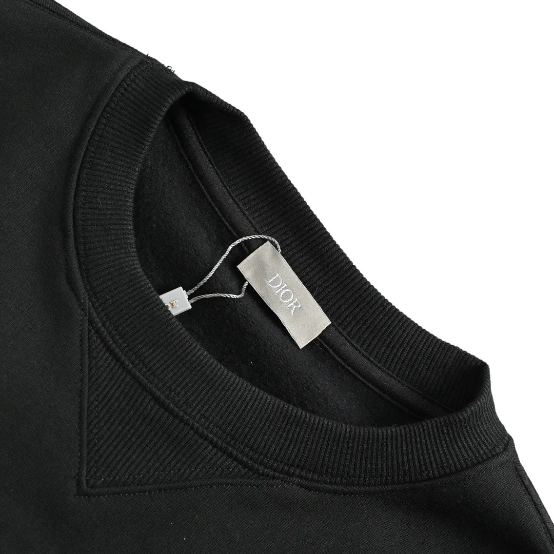 Dior/Dior 22Fw silver embroidered logo crewneck sweatshirt