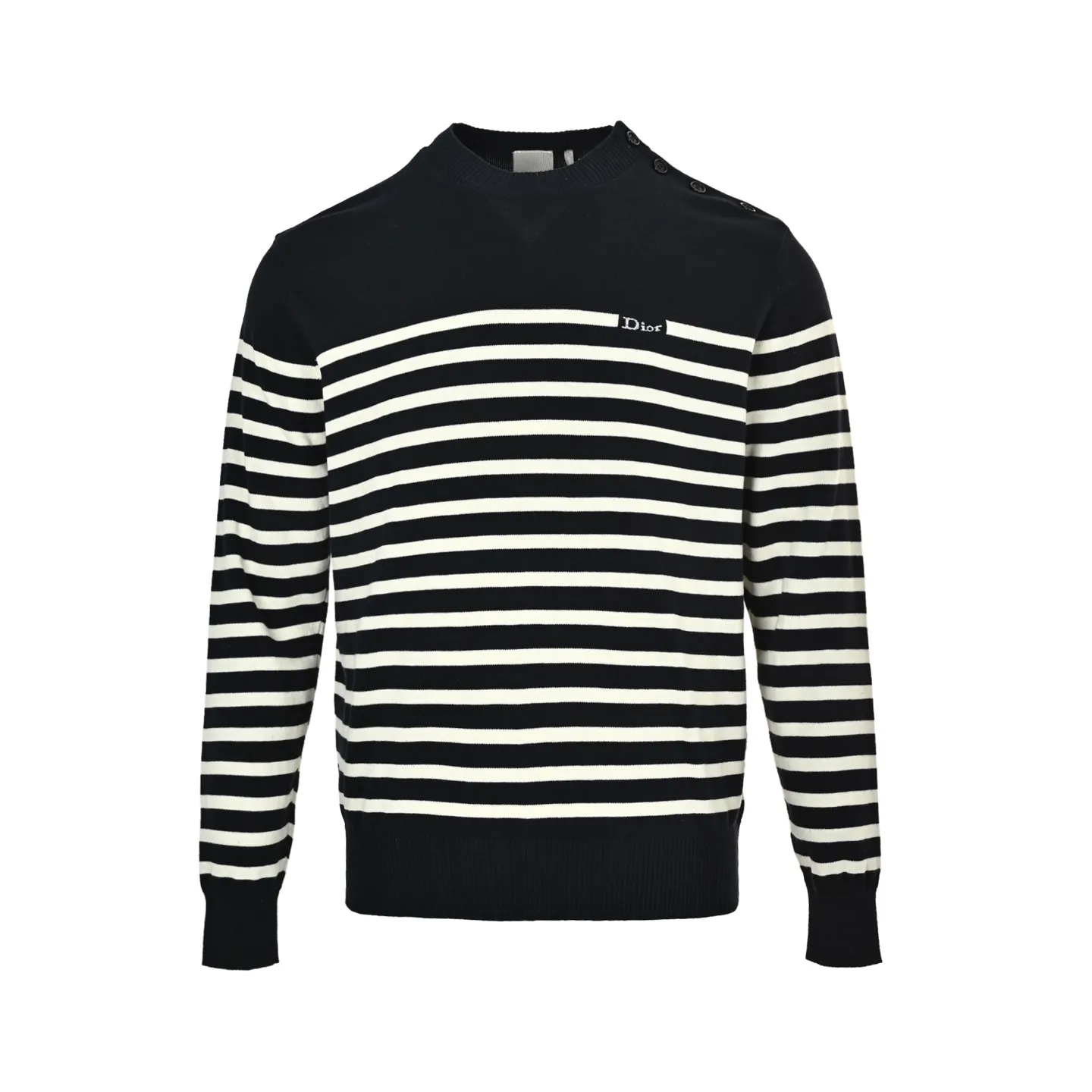 Dior/Dior embroidered logo knitted striped sweater