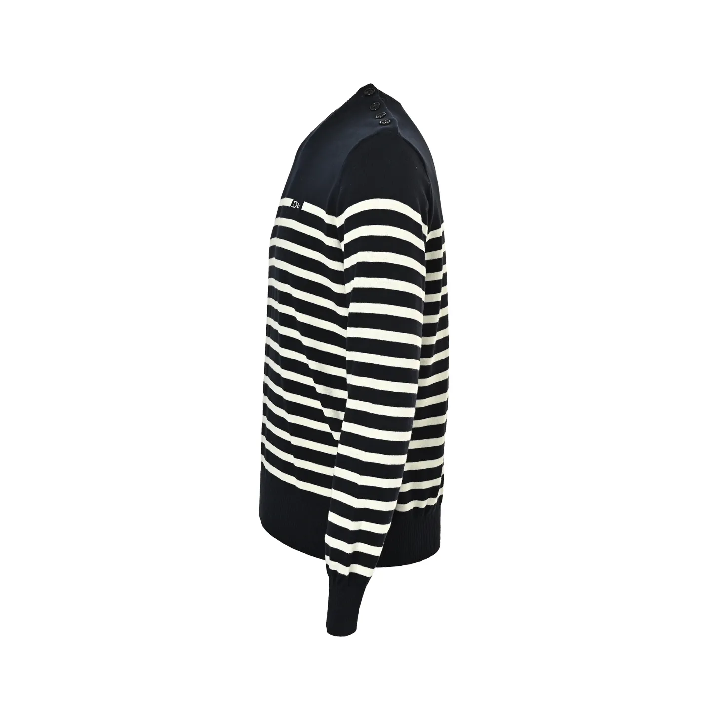 Dior/Dior embroidered logo knitted striped sweater
