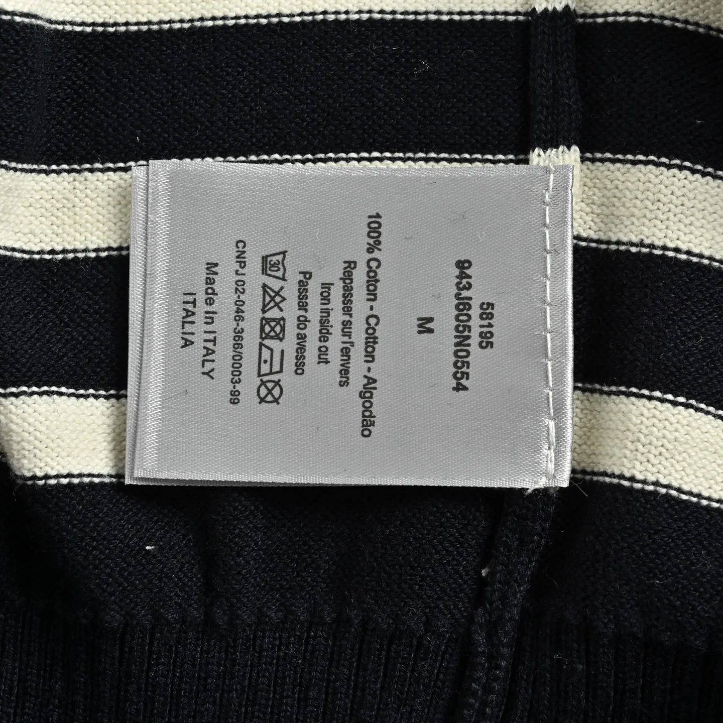 Dior/Dior embroidered logo knitted striped sweater