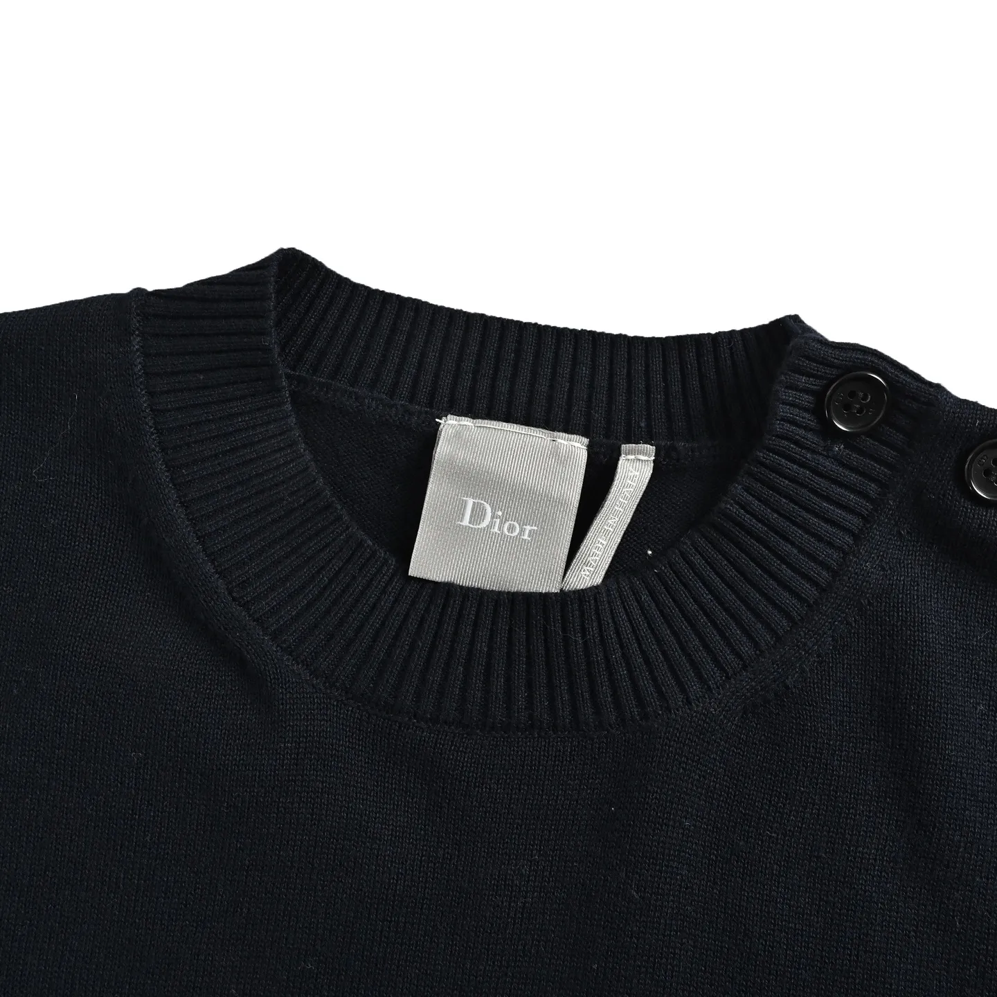Dior/Dior embroidered logo knitted striped sweater
