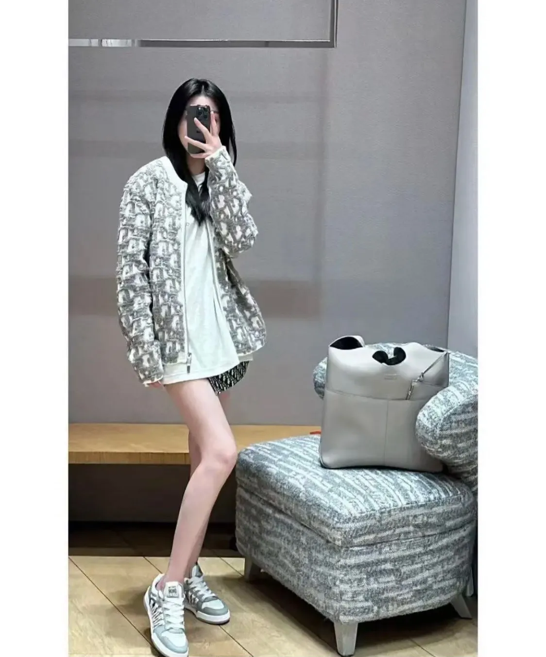Dior/Dior 25Fw Floral Towel Jacquard Zip Sweater Jacket