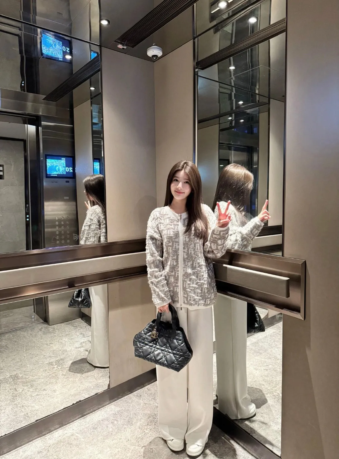 Dior/Dior 25Fw Floral Towel Jacquard Zip Sweater Jacket