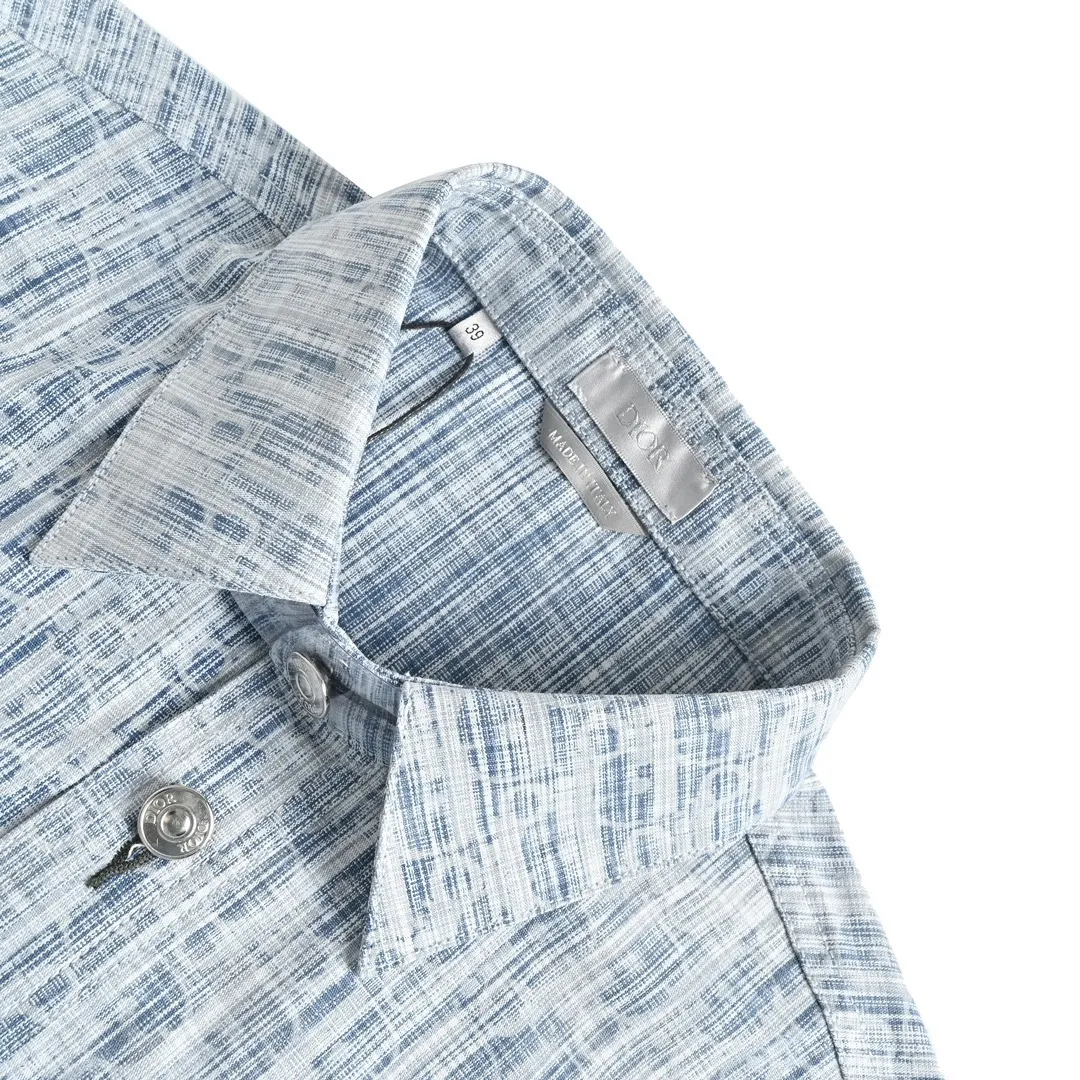 Dior/Dior 22ss Classic all-over printed presbyopic denim shirt jacket