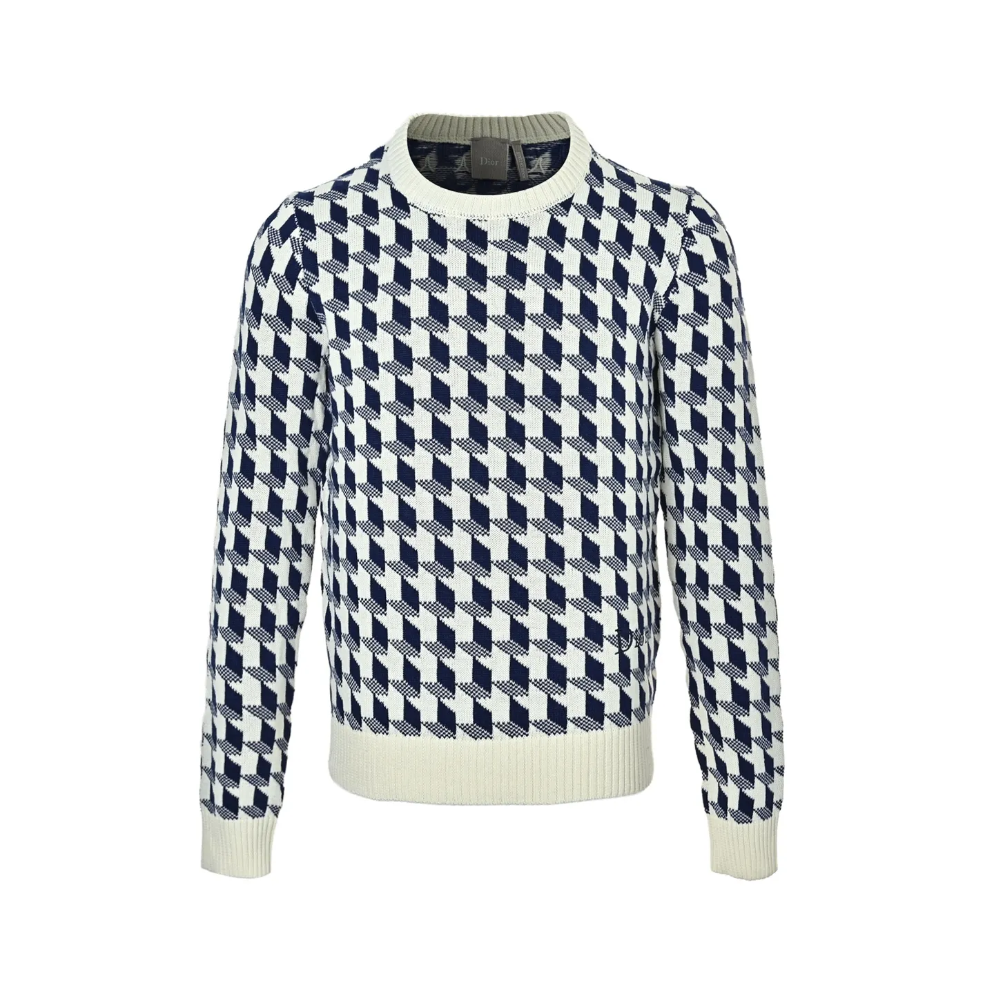Dior/Dior Houndstooth Jacquard Crewneck Sweater