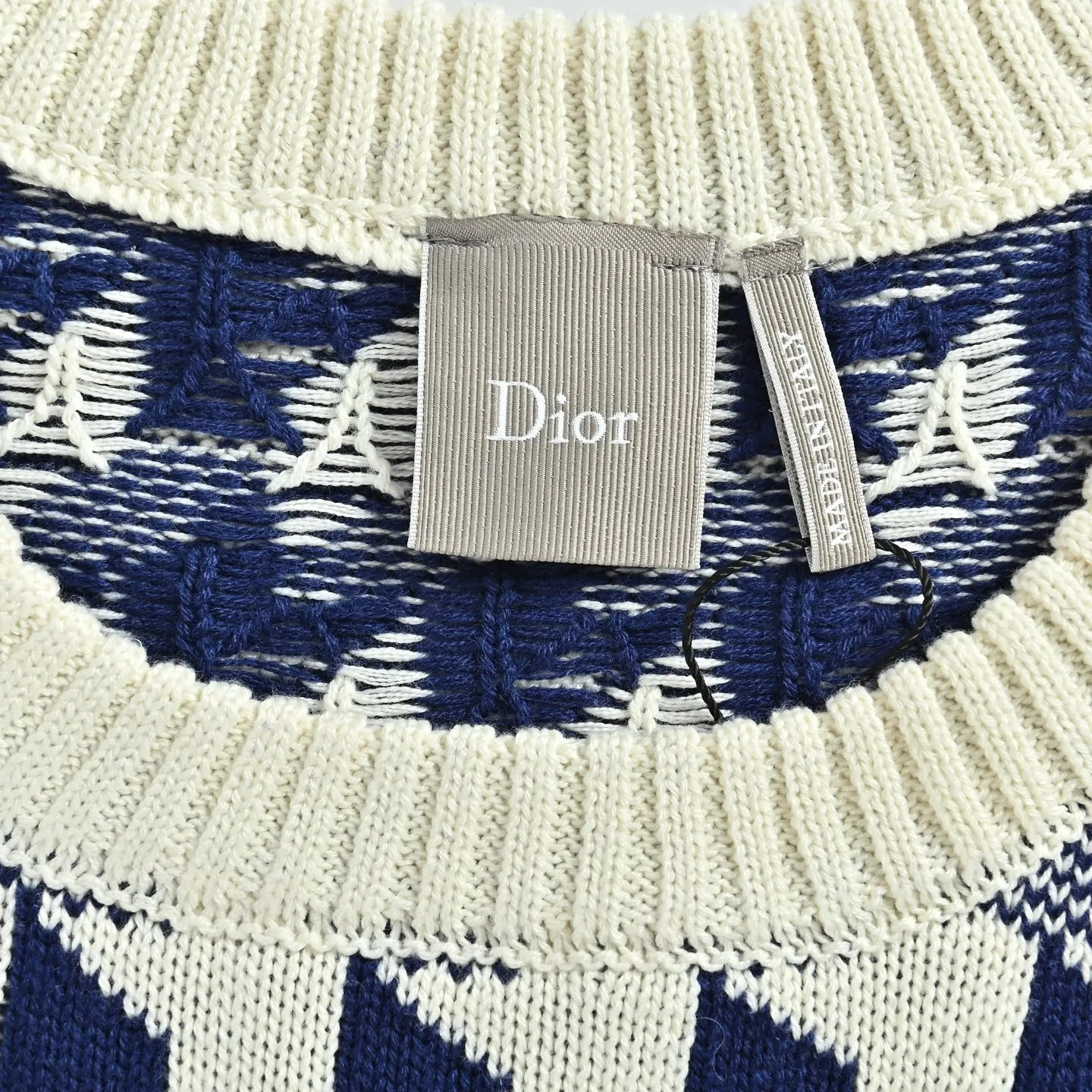 Dior/Dior Houndstooth Jacquard Crewneck Sweater
