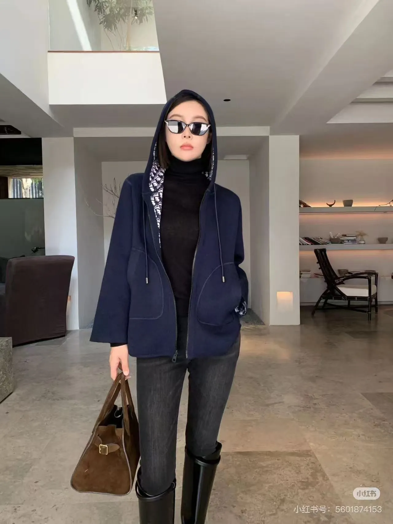 Dior/Dior presbyopia jacquard knitted cashmere reversible jacket