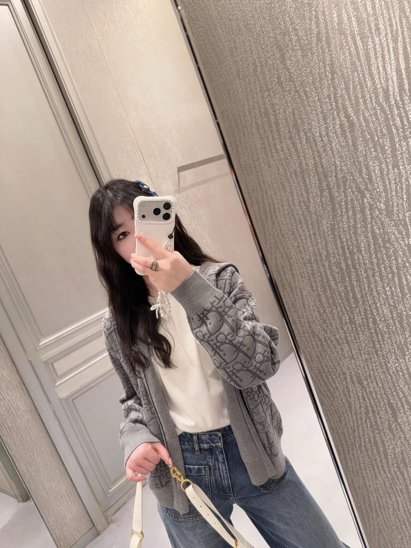 Dior/Dior zipped hooded jacket in jacquard jacquard
