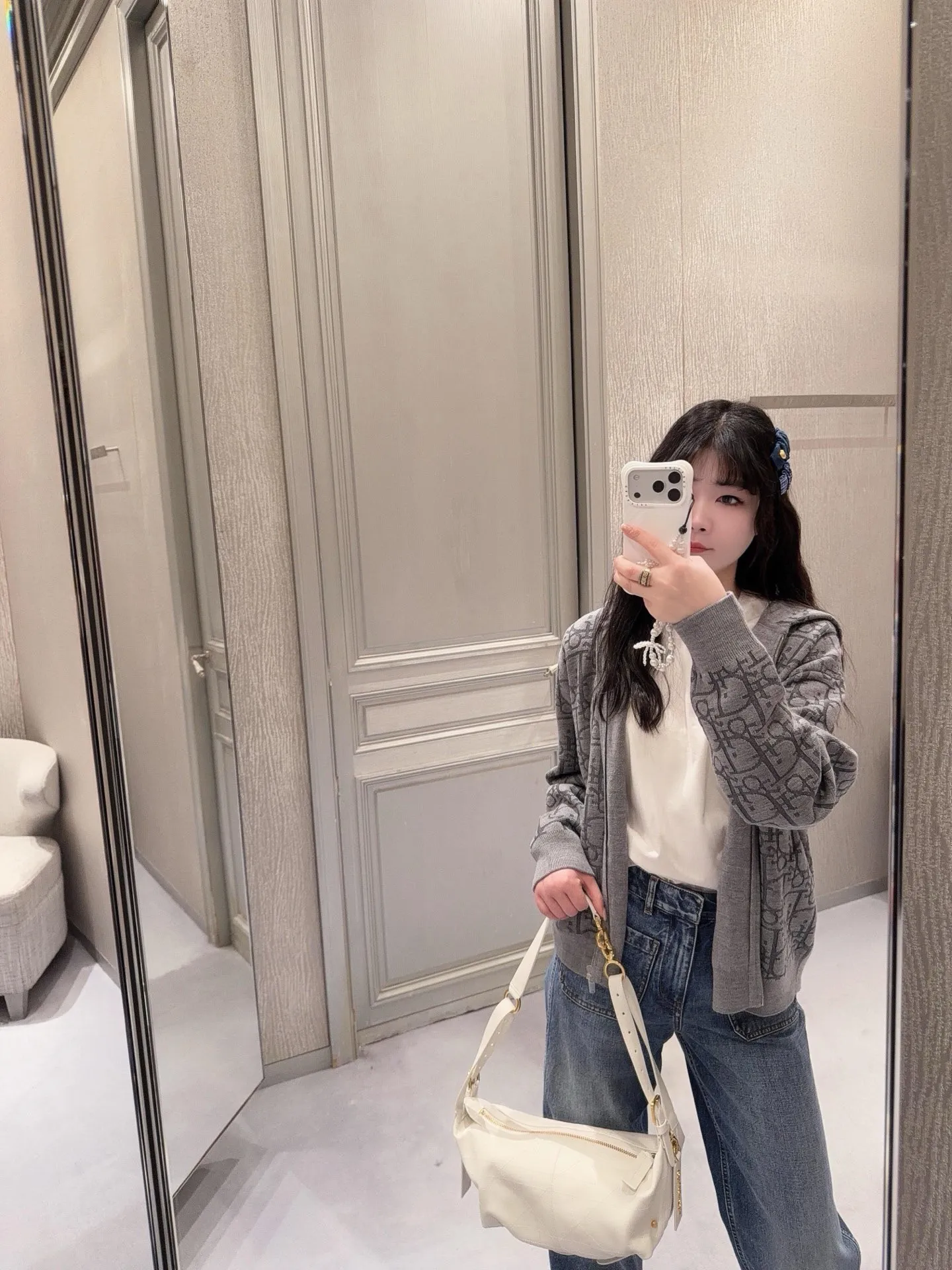 Dior/Dior zipped hooded jacket in jacquard jacquard