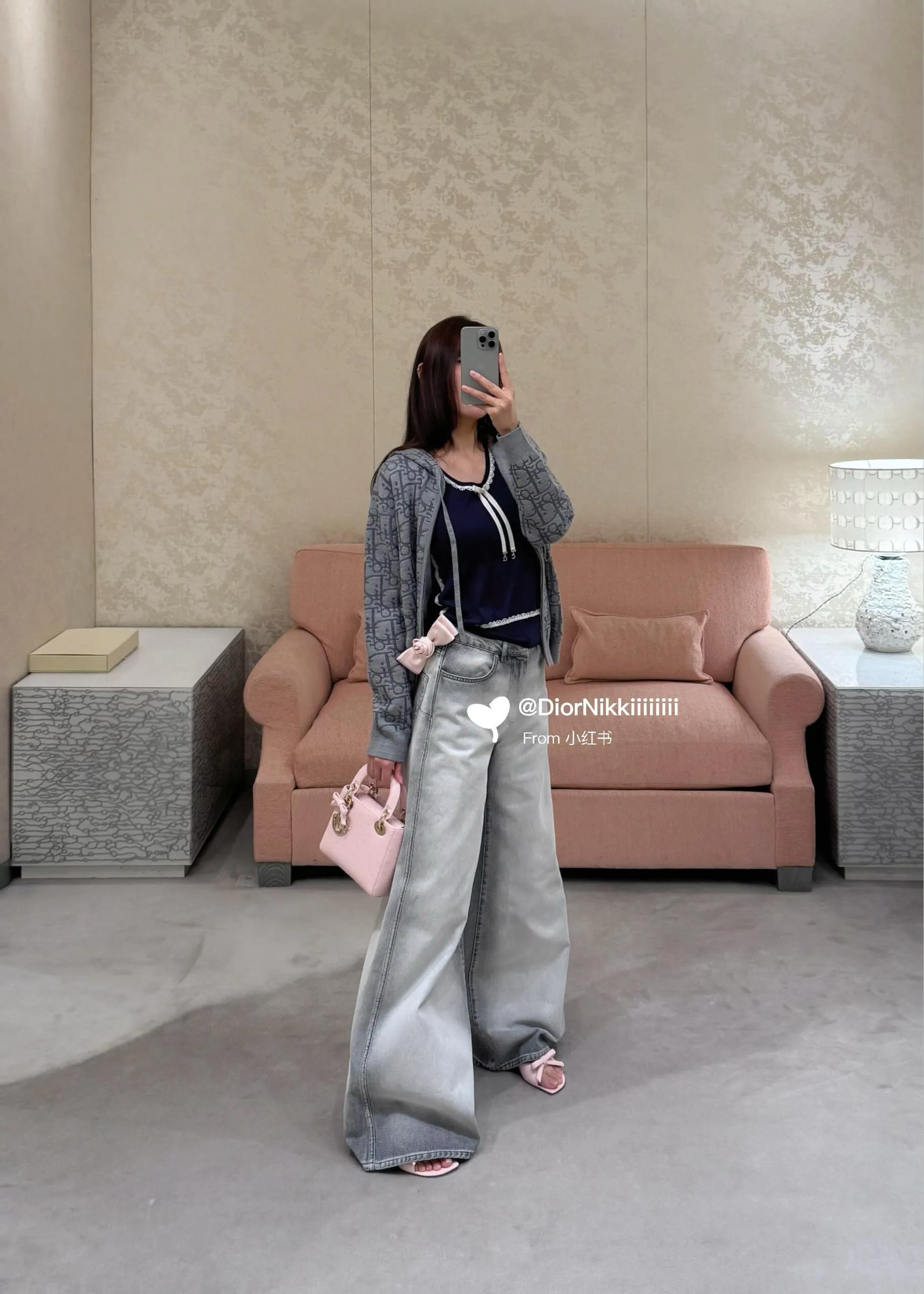 Dior/Dior zipped hooded jacket in jacquard jacquard