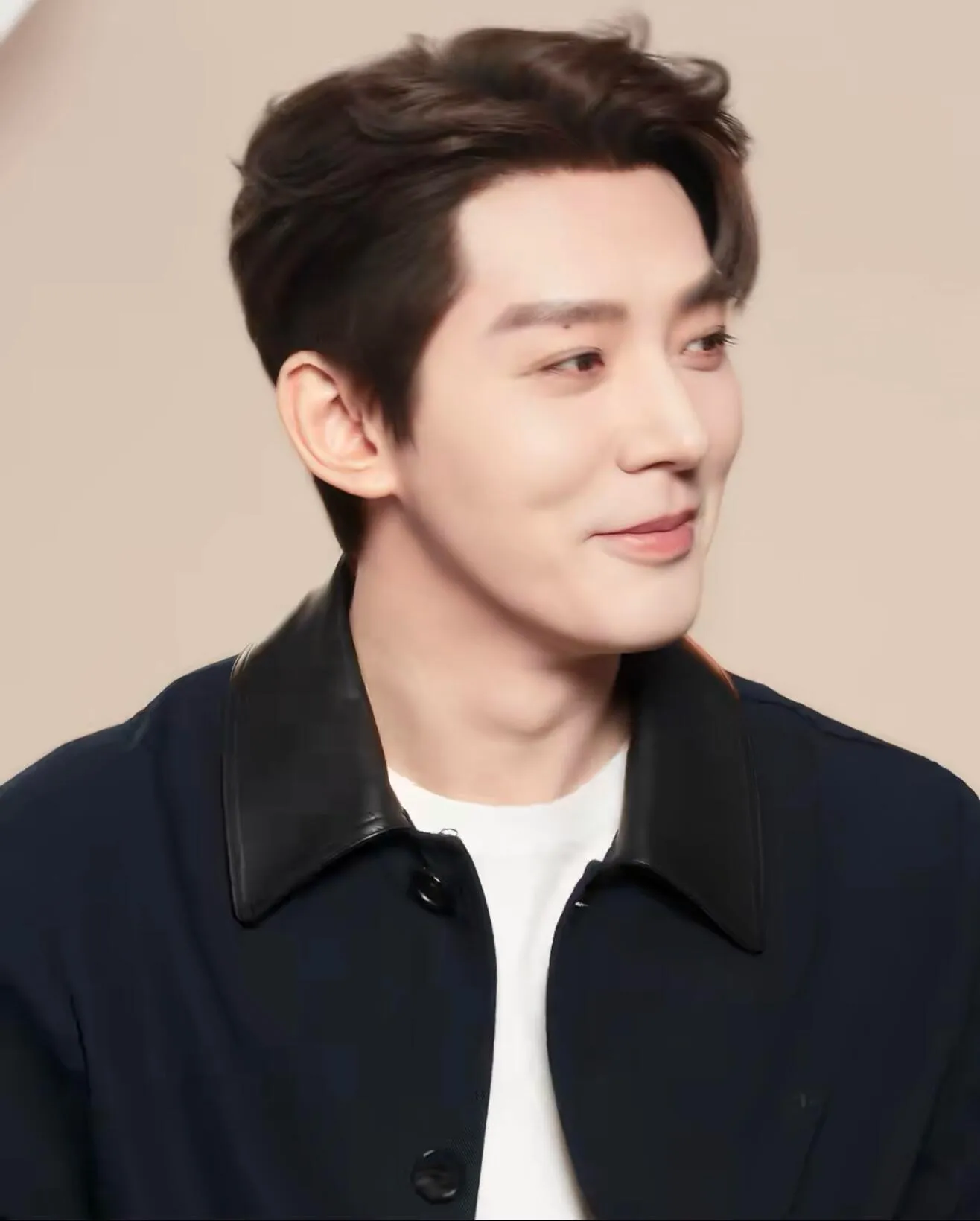 Dior buckle leather collar jacket