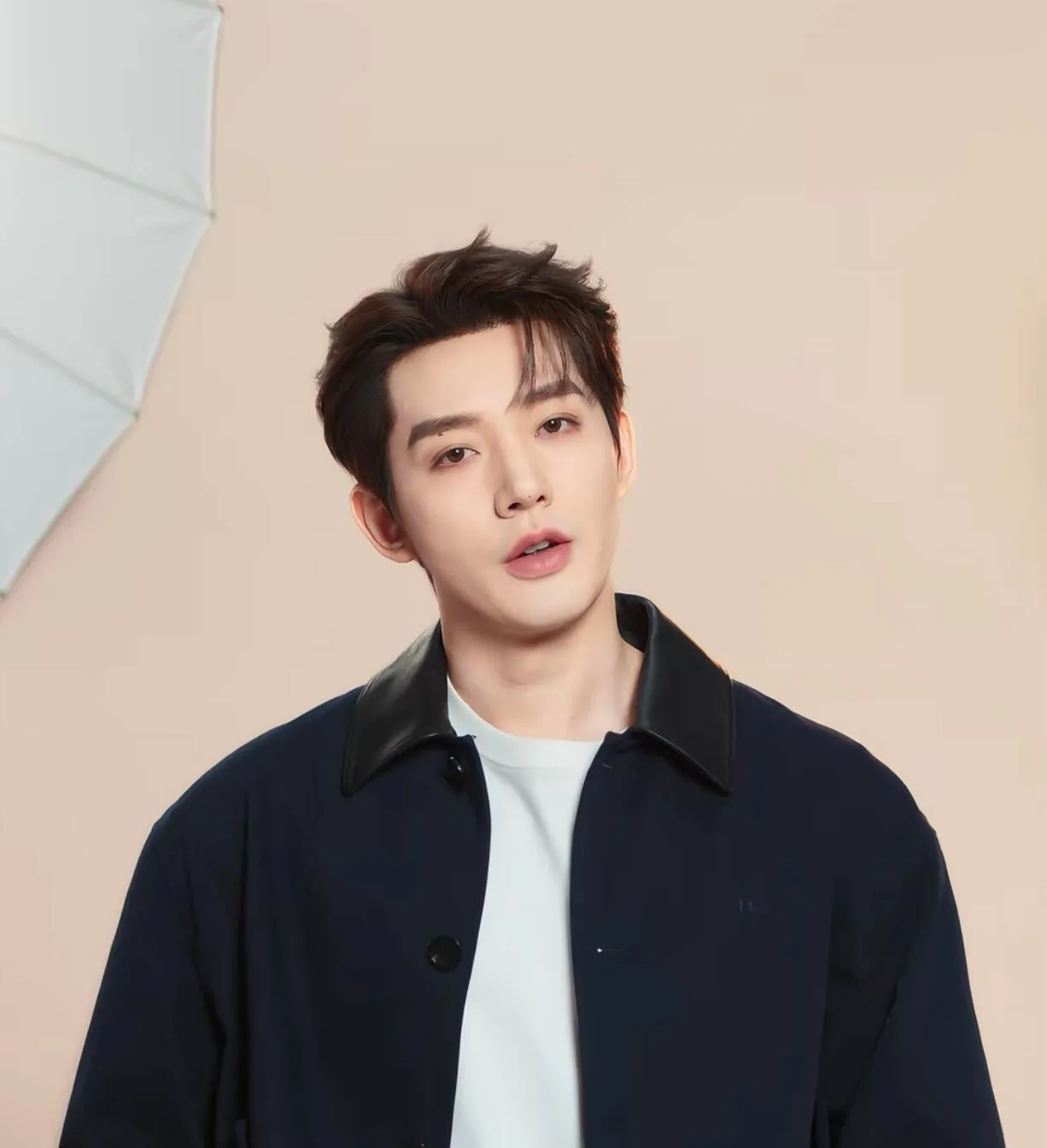 Dior buckle leather collar jacket