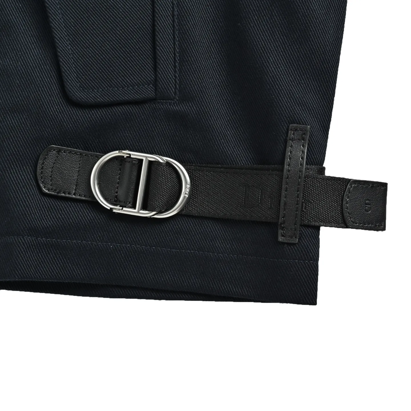 Dior buckle leather collar jacket