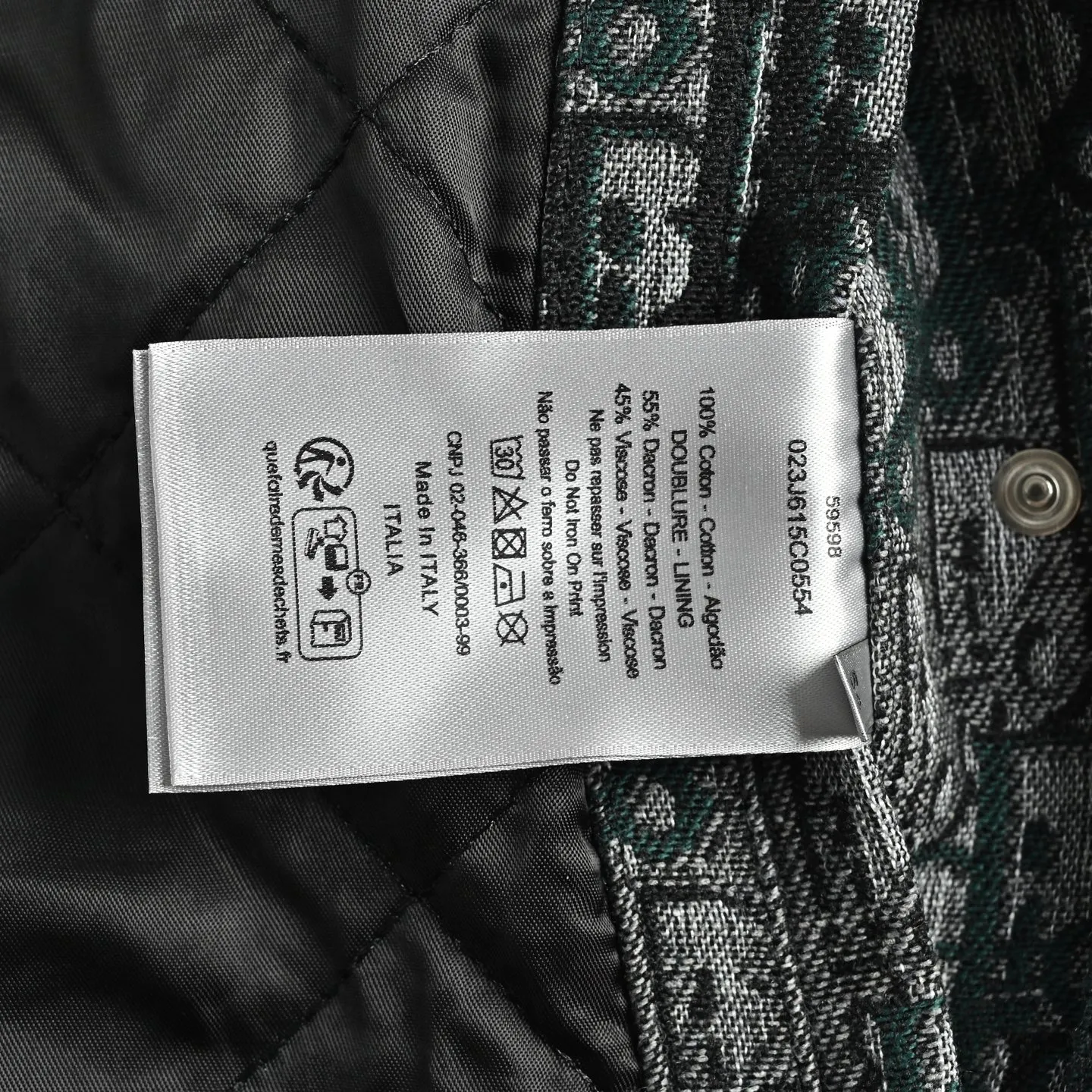 Dior/Dior all-over jacquard baseball collar zipper jacket
