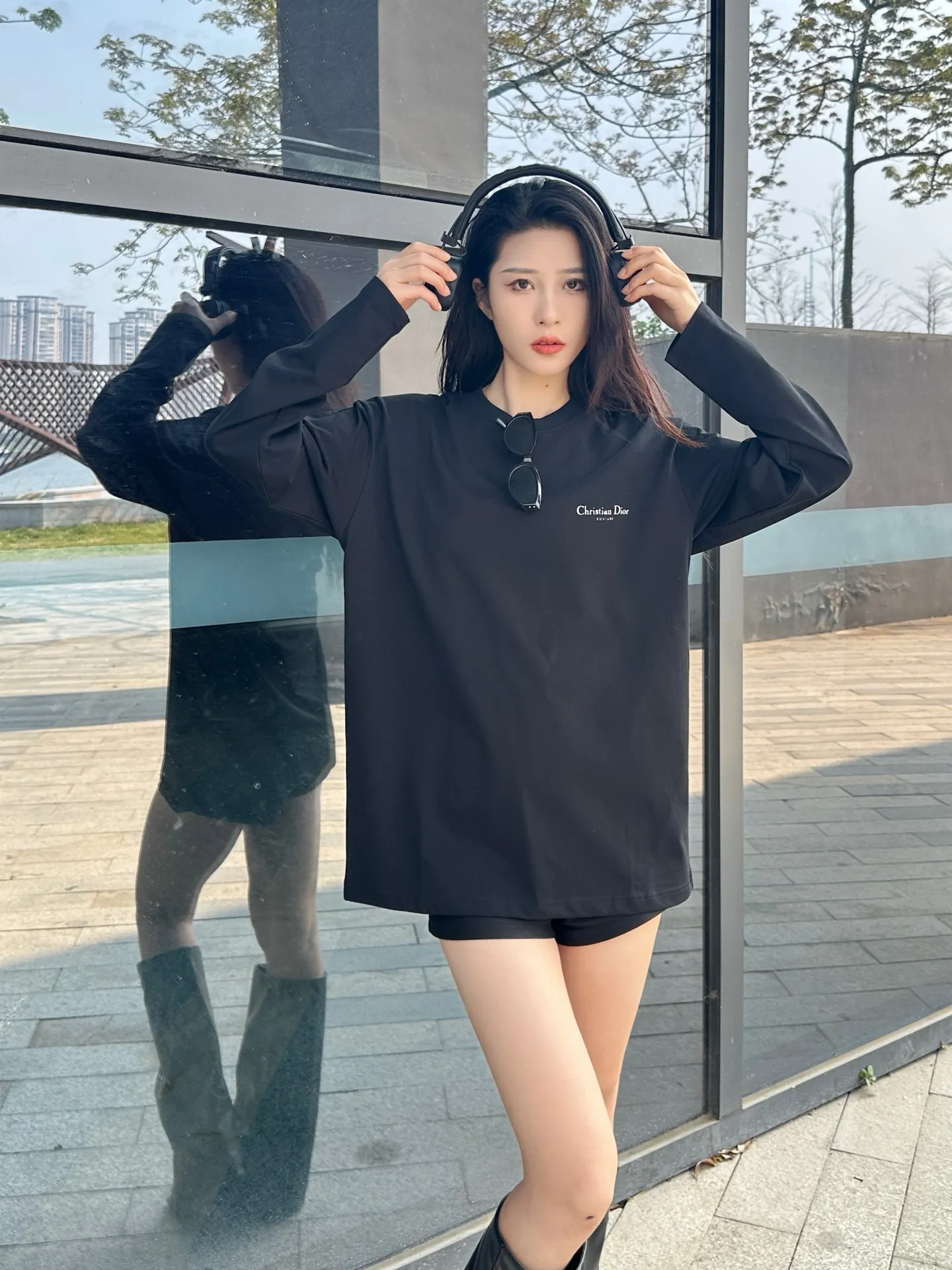 Dior/Dior Classic front and back printed letter long sleeves