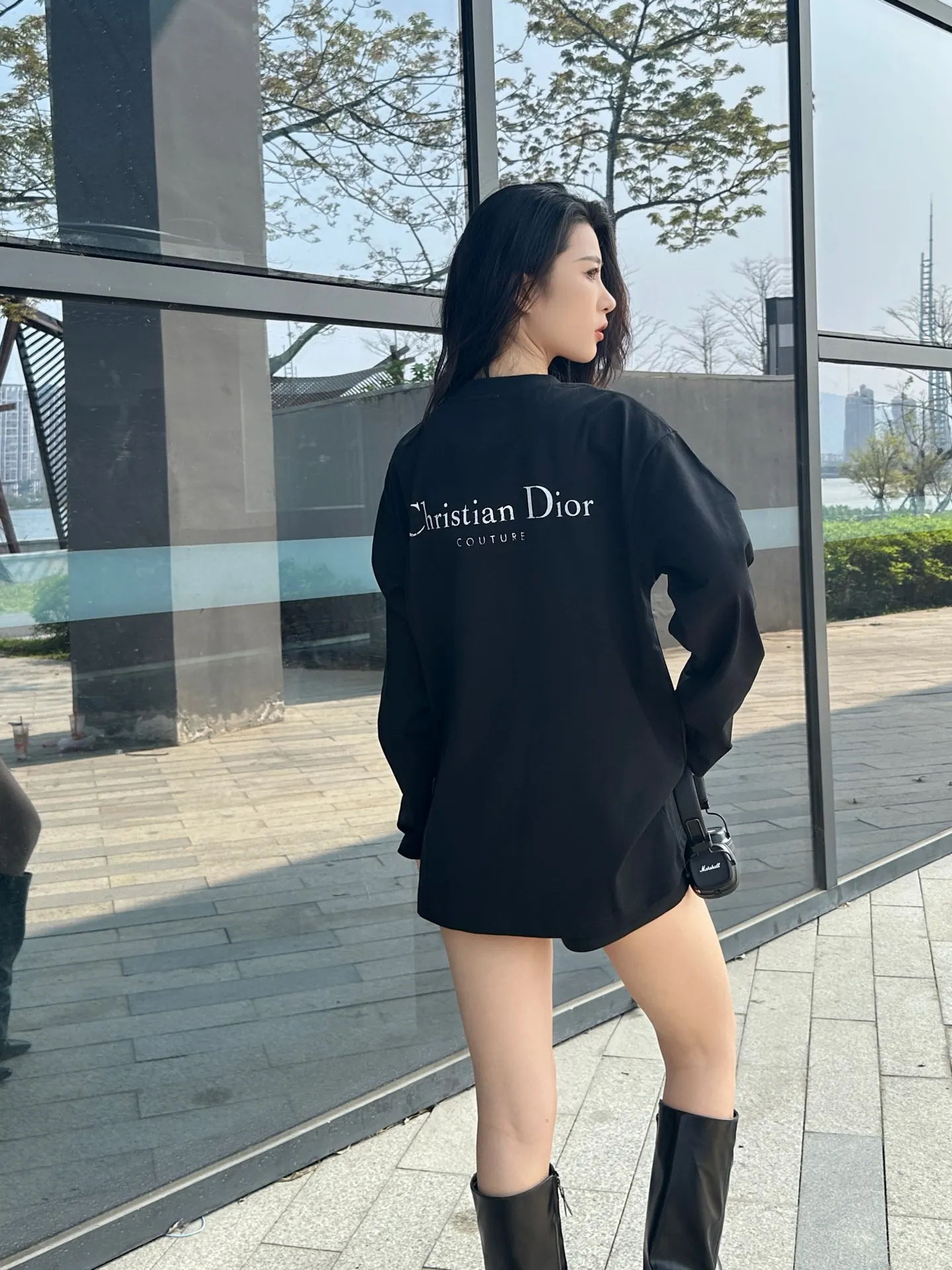 Dior/Dior Classic front and back printed letter long sleeves