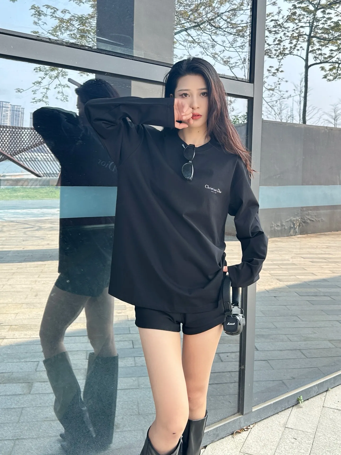 Dior/Dior Classic front and back printed letter long sleeves