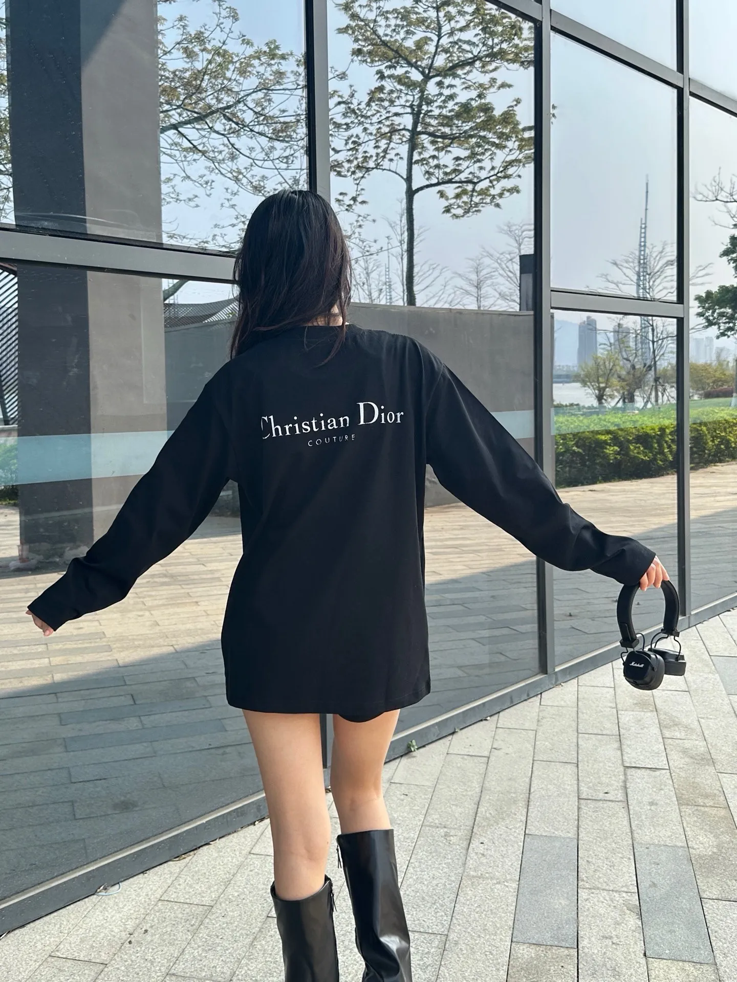 Dior/Dior Classic front and back printed letter long sleeves