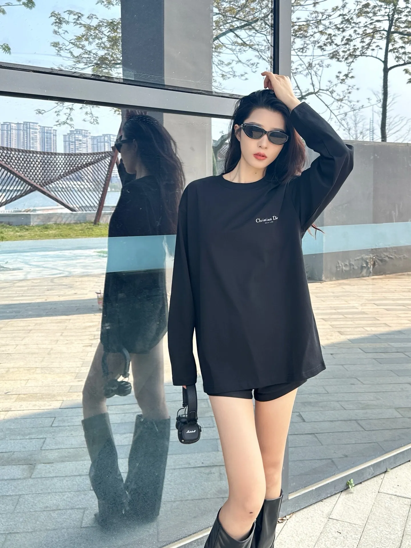 Dior/Dior Classic front and back printed letter long sleeves