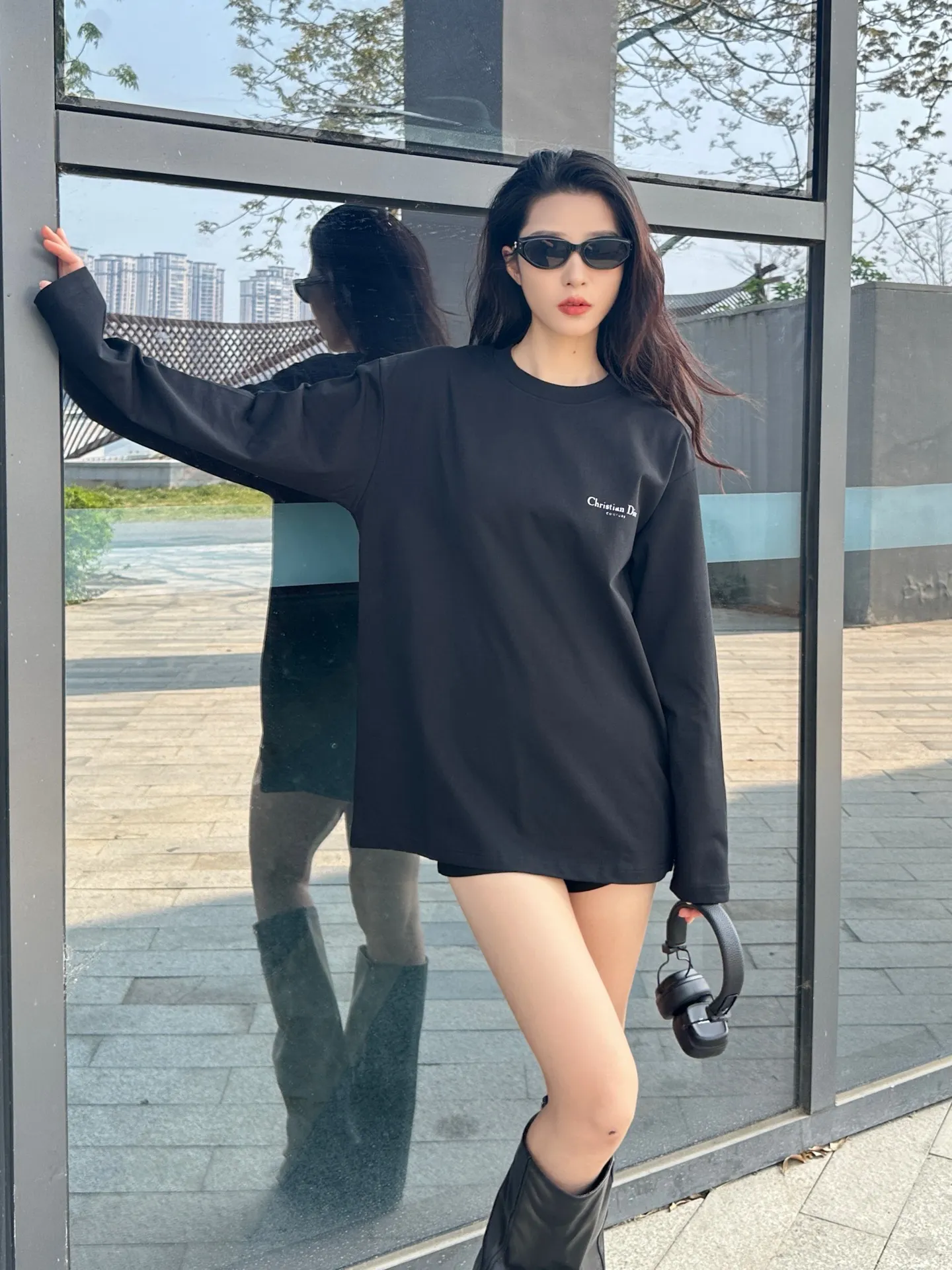 Dior/Dior Classic front and back printed letter long sleeves