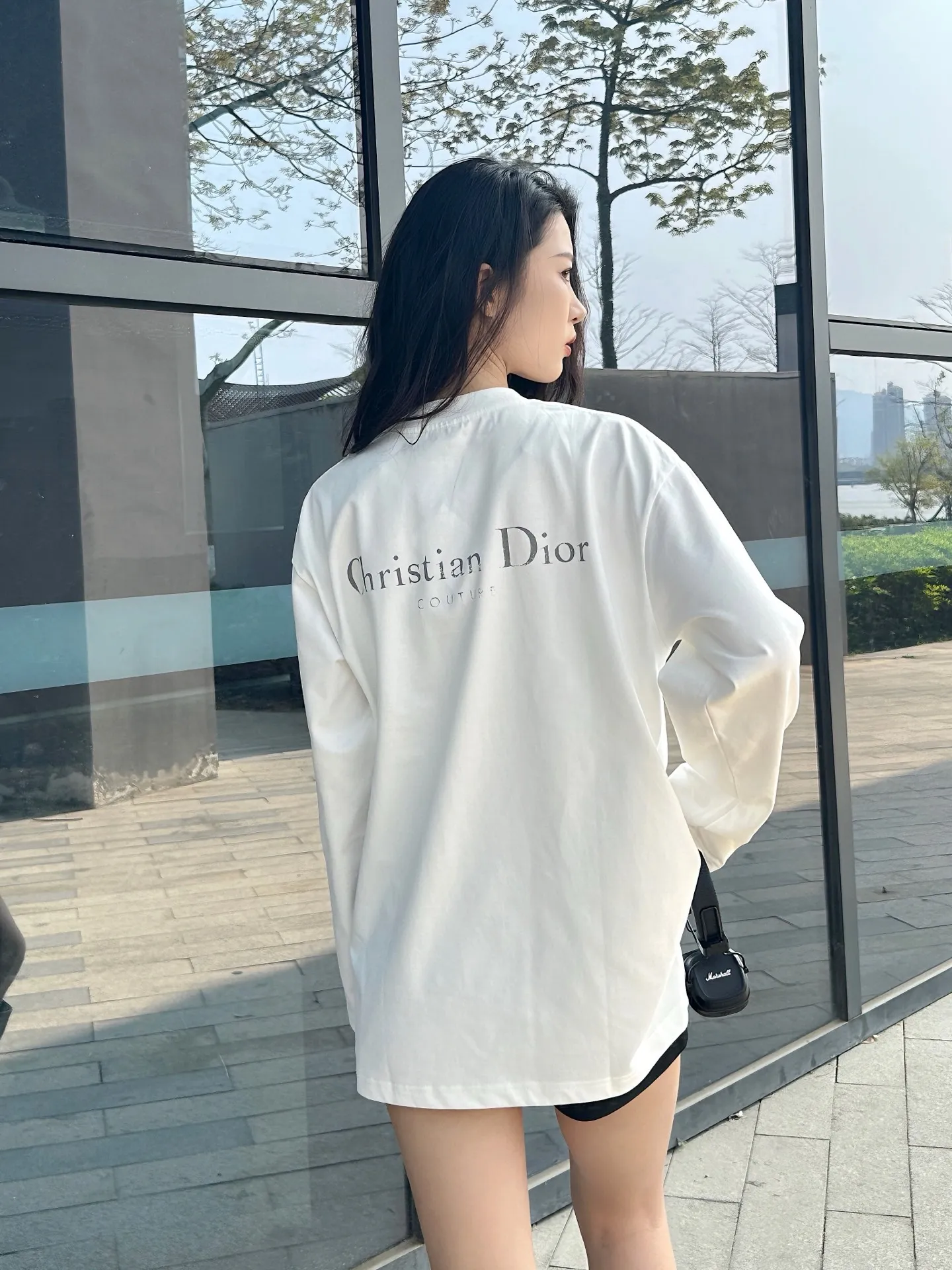 Dior/Dior Classic front and back printed letter long sleeves