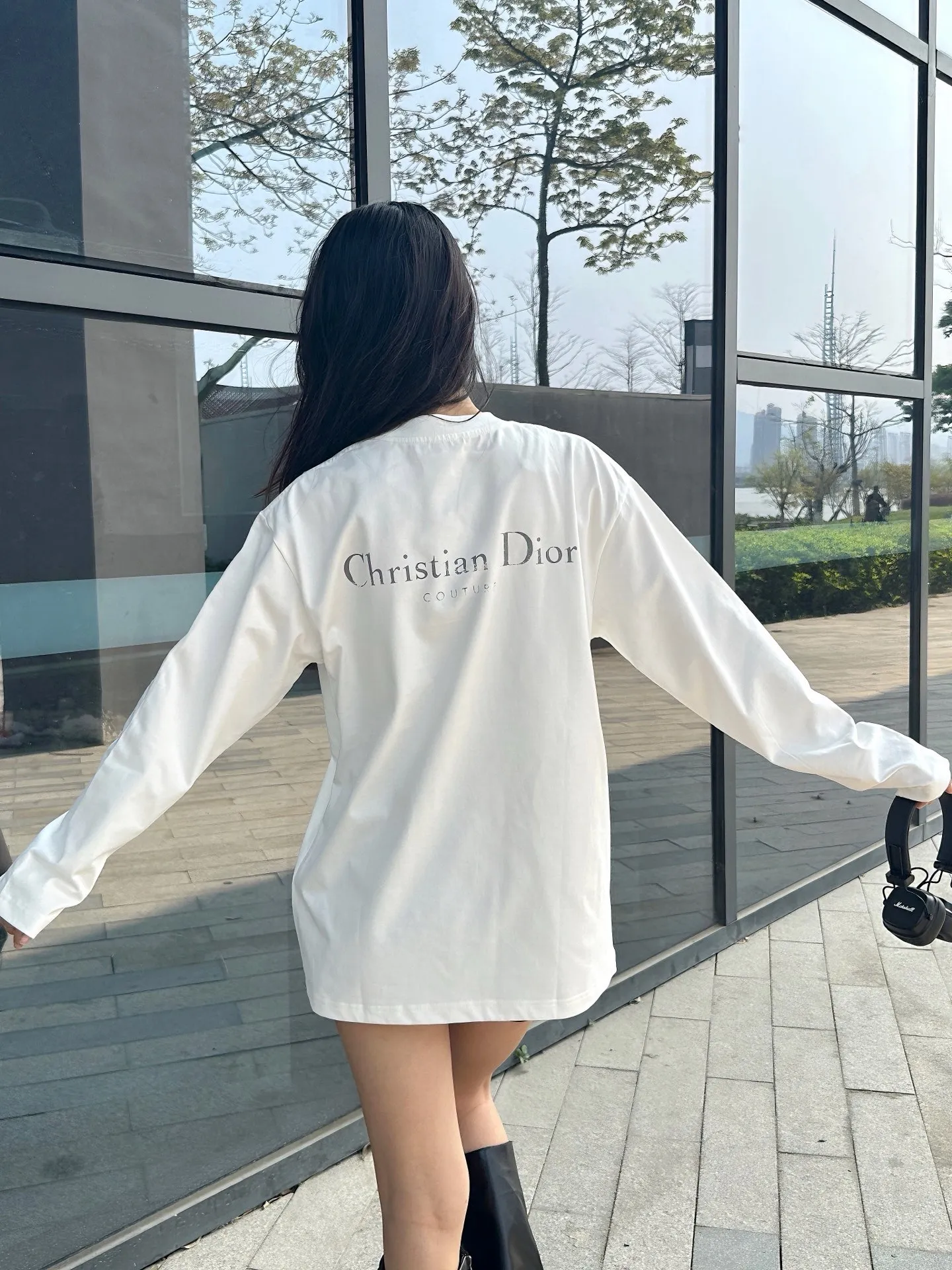 Dior/Dior Classic front and back printed letter long sleeves